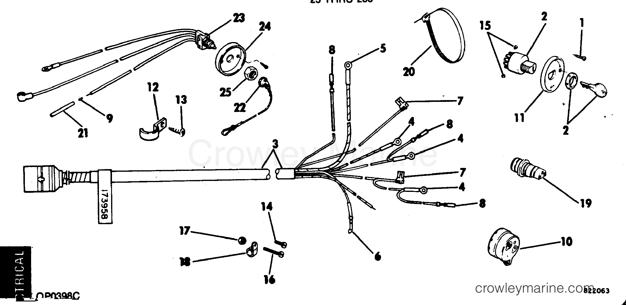 1982 Rigging Accessories - Electrical System - WIRING KIT-SINGLE LEVER CONTROLS 25-235