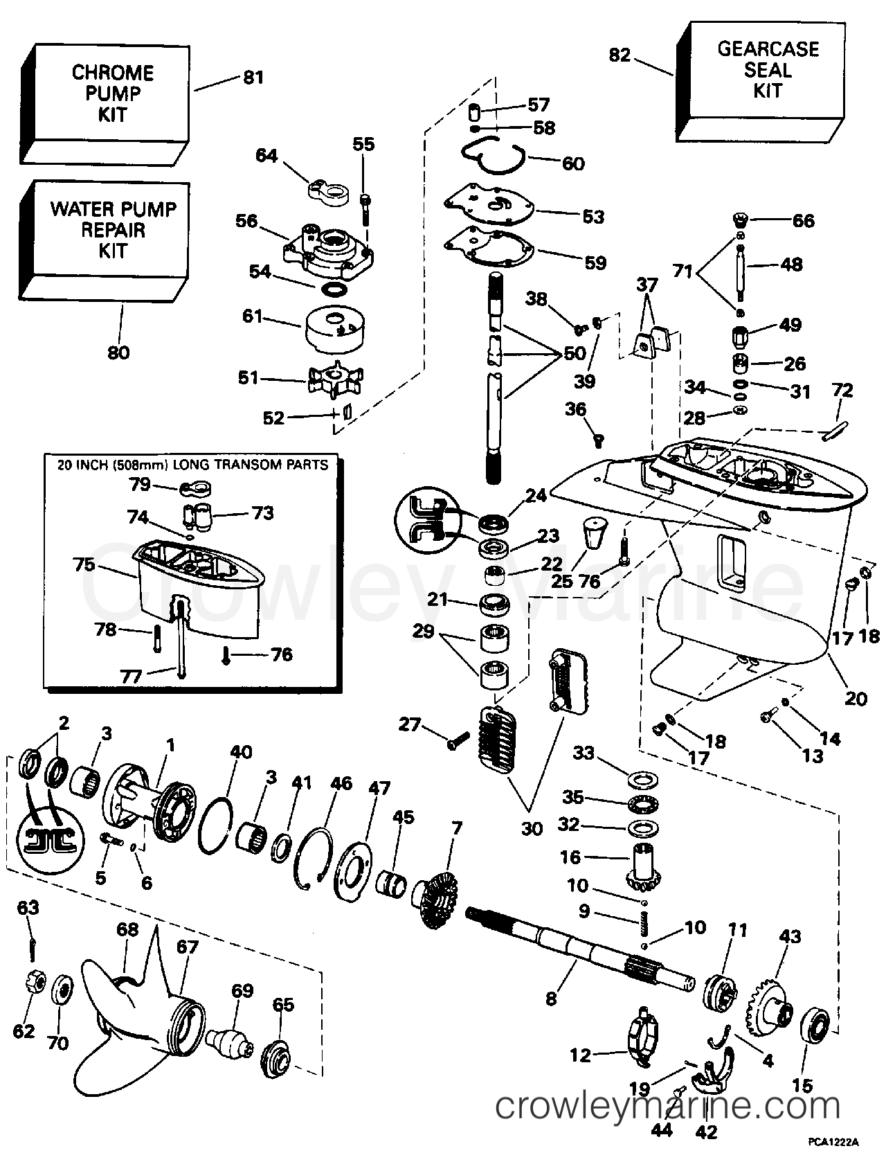 1996 Outboard 25 - BJ25AREDC - GEARCASE