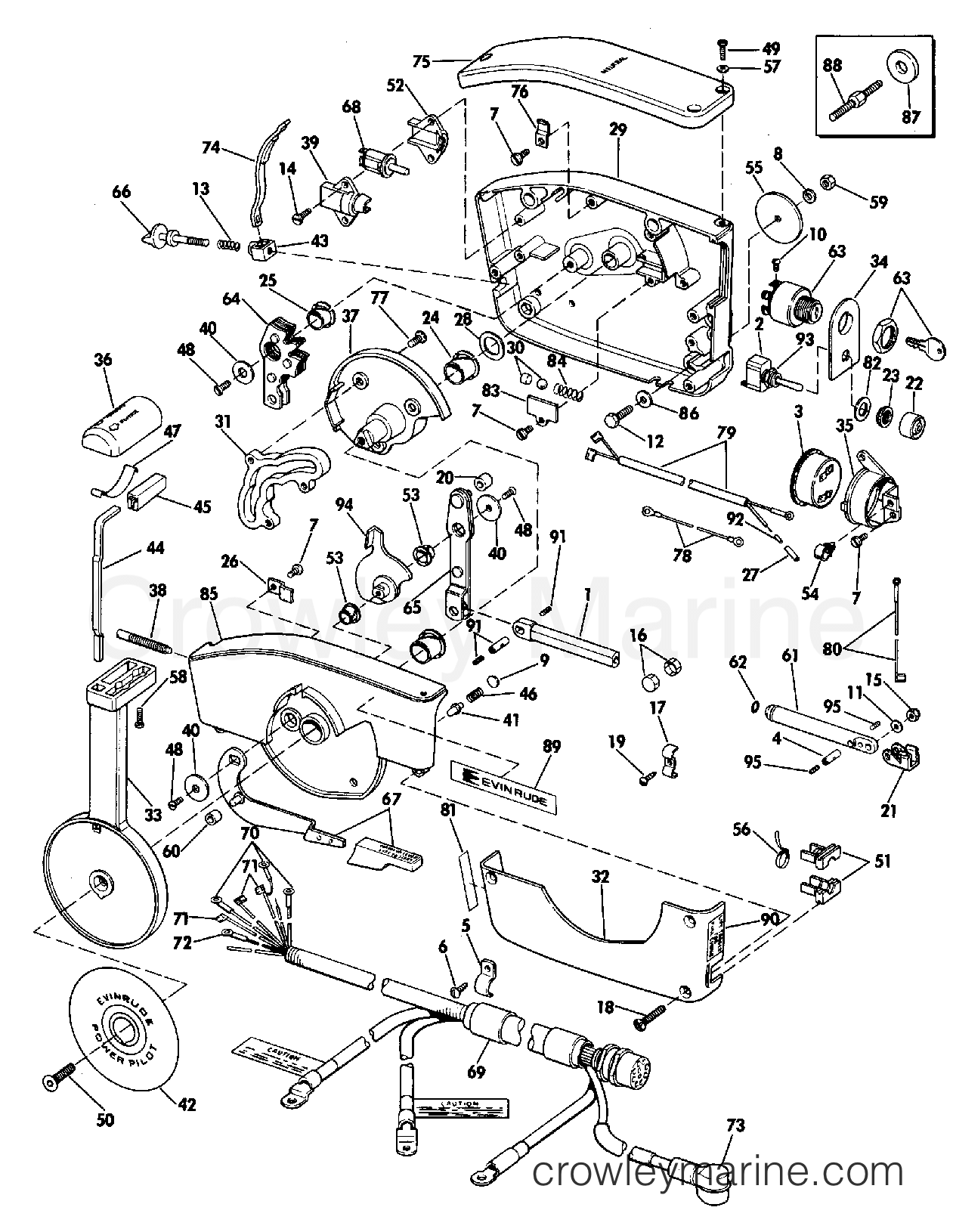 1973 Outboard 85 - 85393M - REMOTE CONTROL