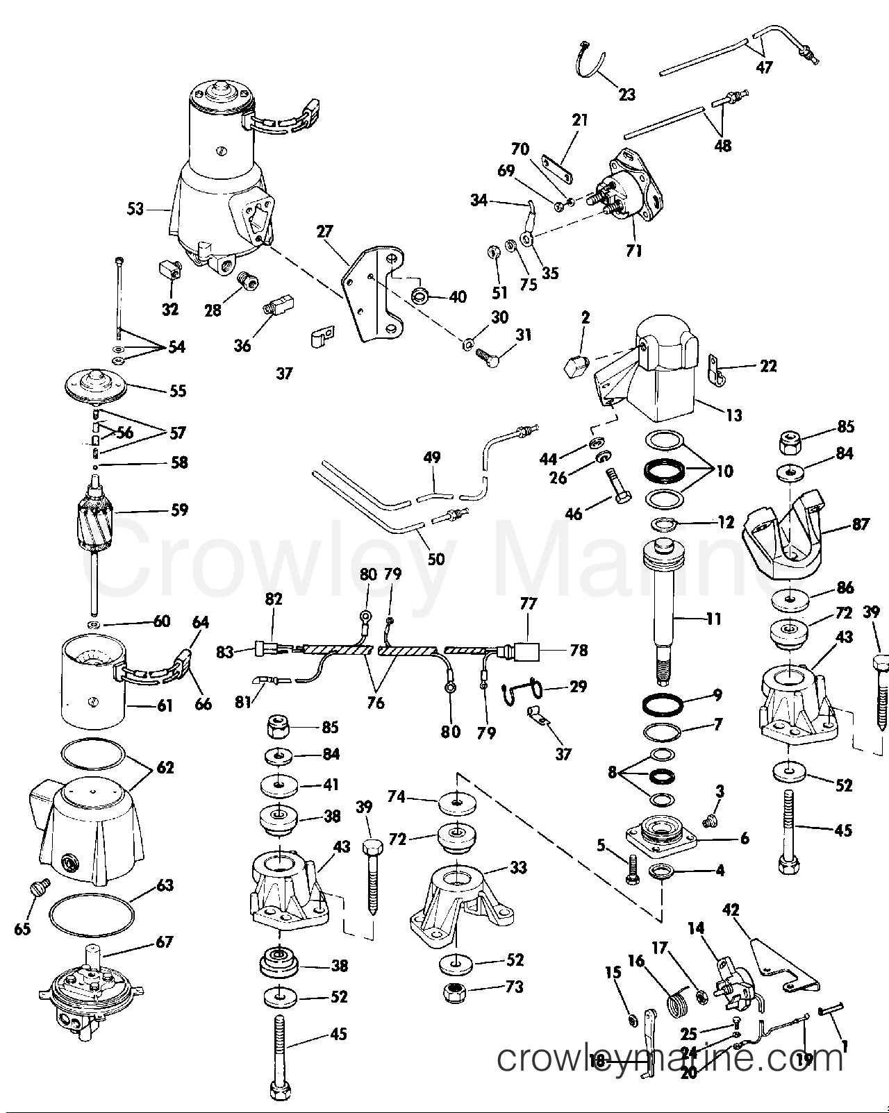 1984 Stern Drive 5.7 - 574FTHRCRA - ENGINE MOUNT GROUP