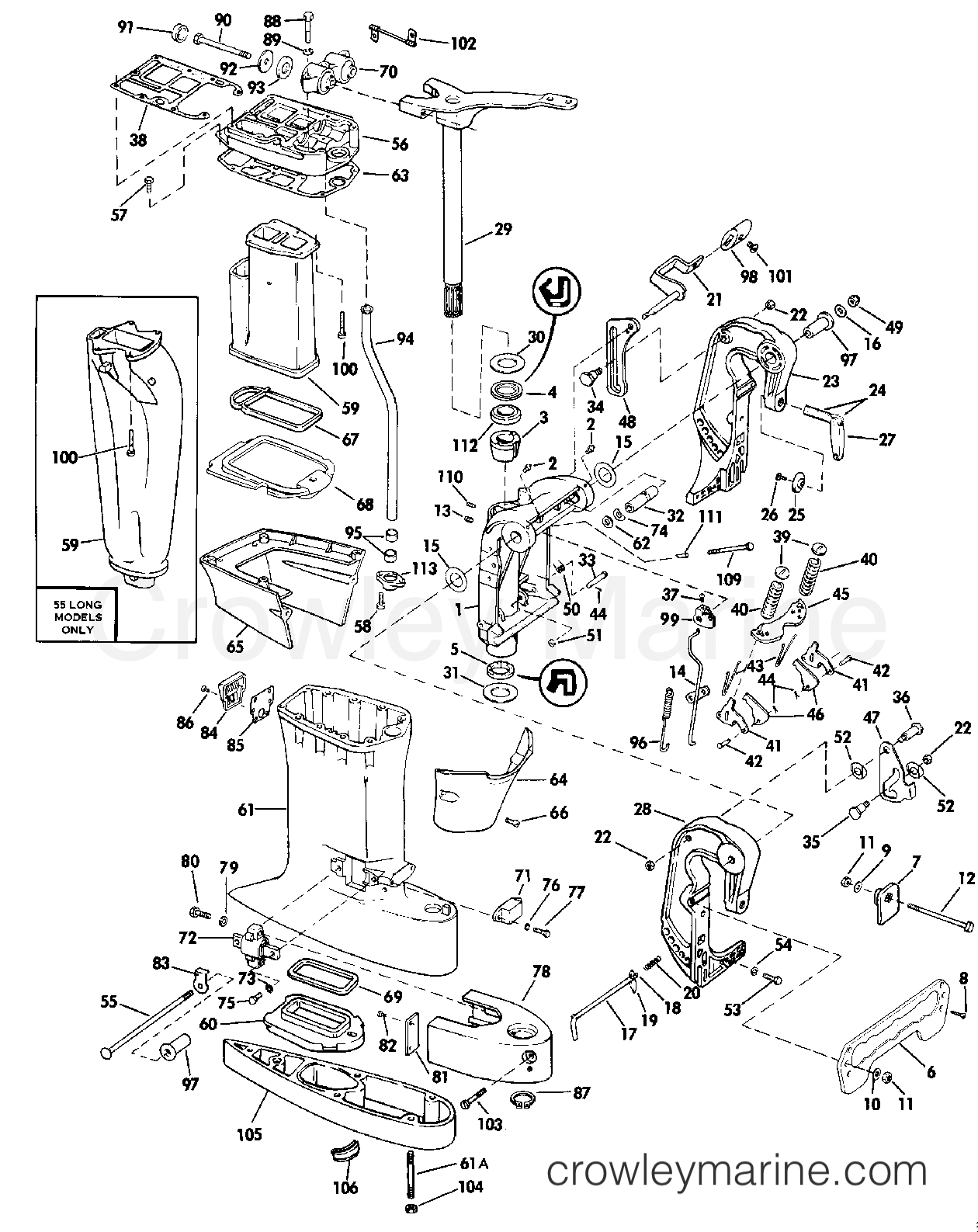1987 Outboard 45 - J45RCLCUC - MIDSECTION