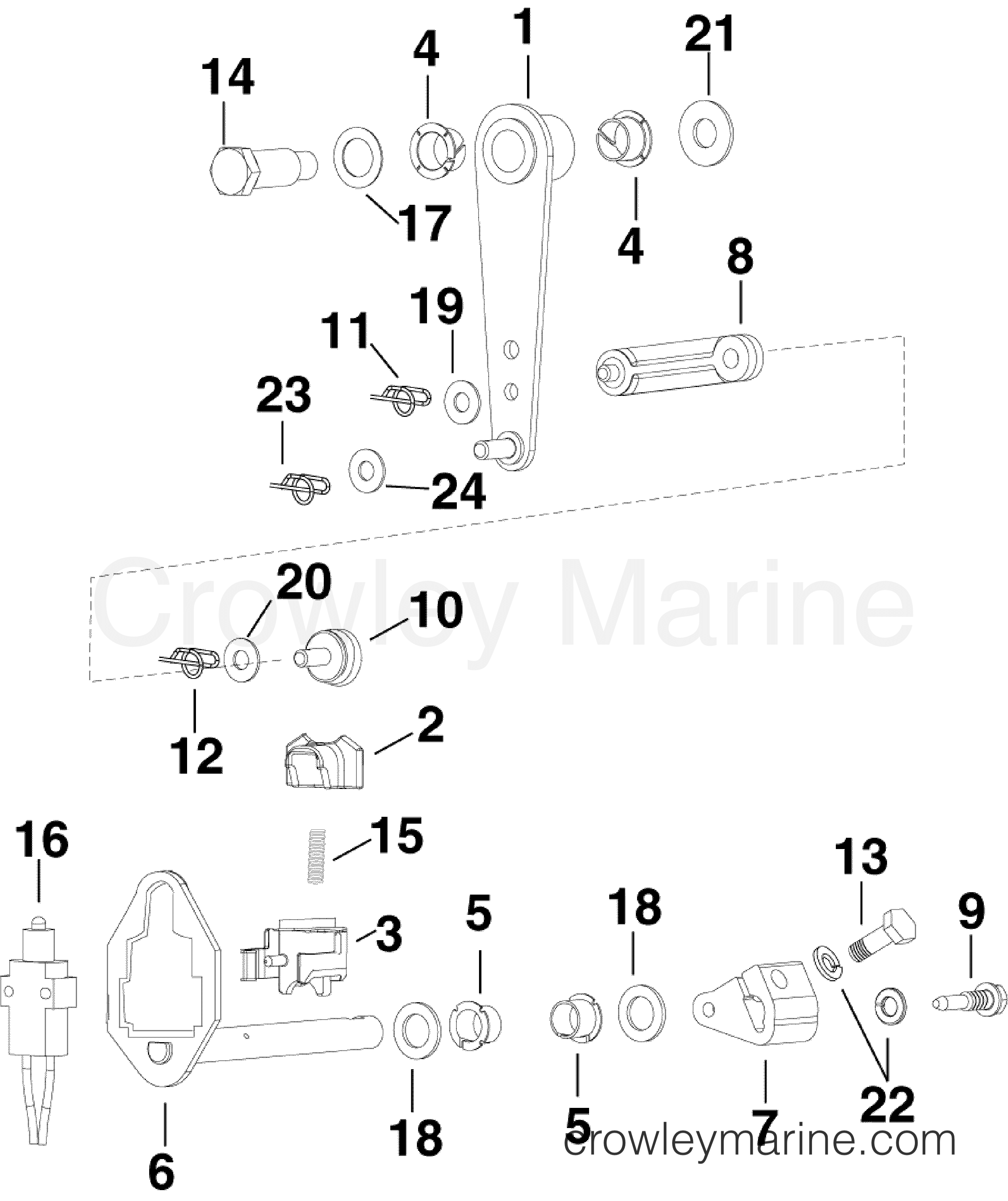 2007 Evinrude Outboards 115 - E115DBXSUC SHIFT LINKAGE section