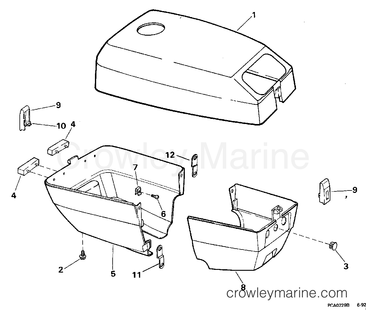 1995 Outboard 3 - J3REOD - ENGINE COVER
