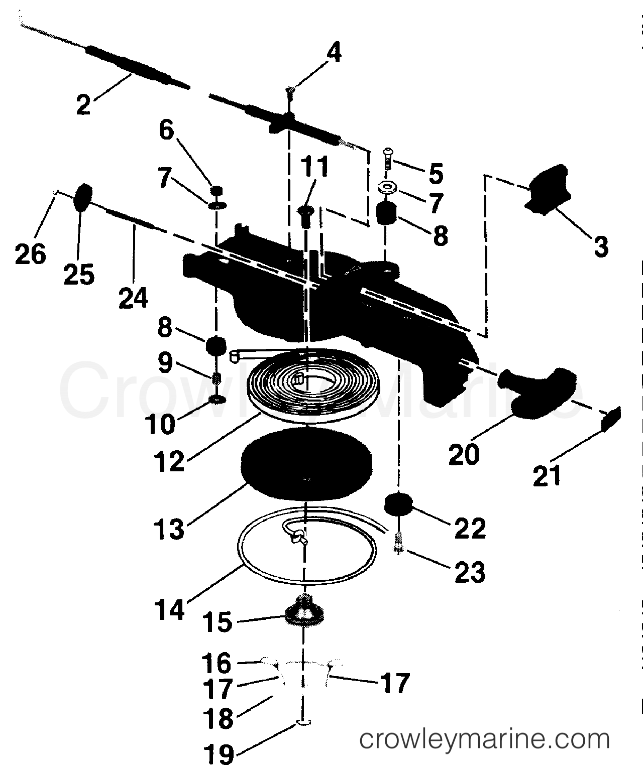 1987 Outboard 4 - J4RCUD - REWIND STARTER