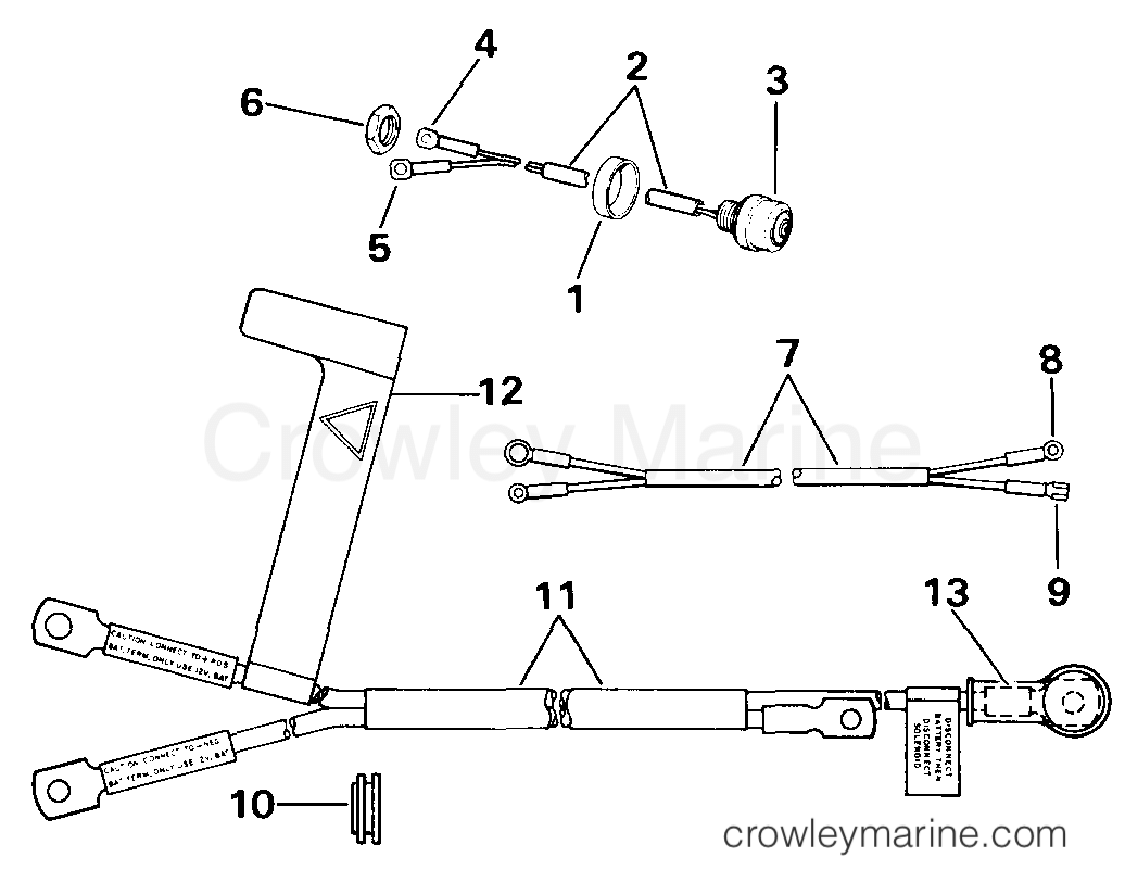 1987 Outboard 30 - J30TECUB - START SWITCH & CABLES - 30TEC - 30TELC
