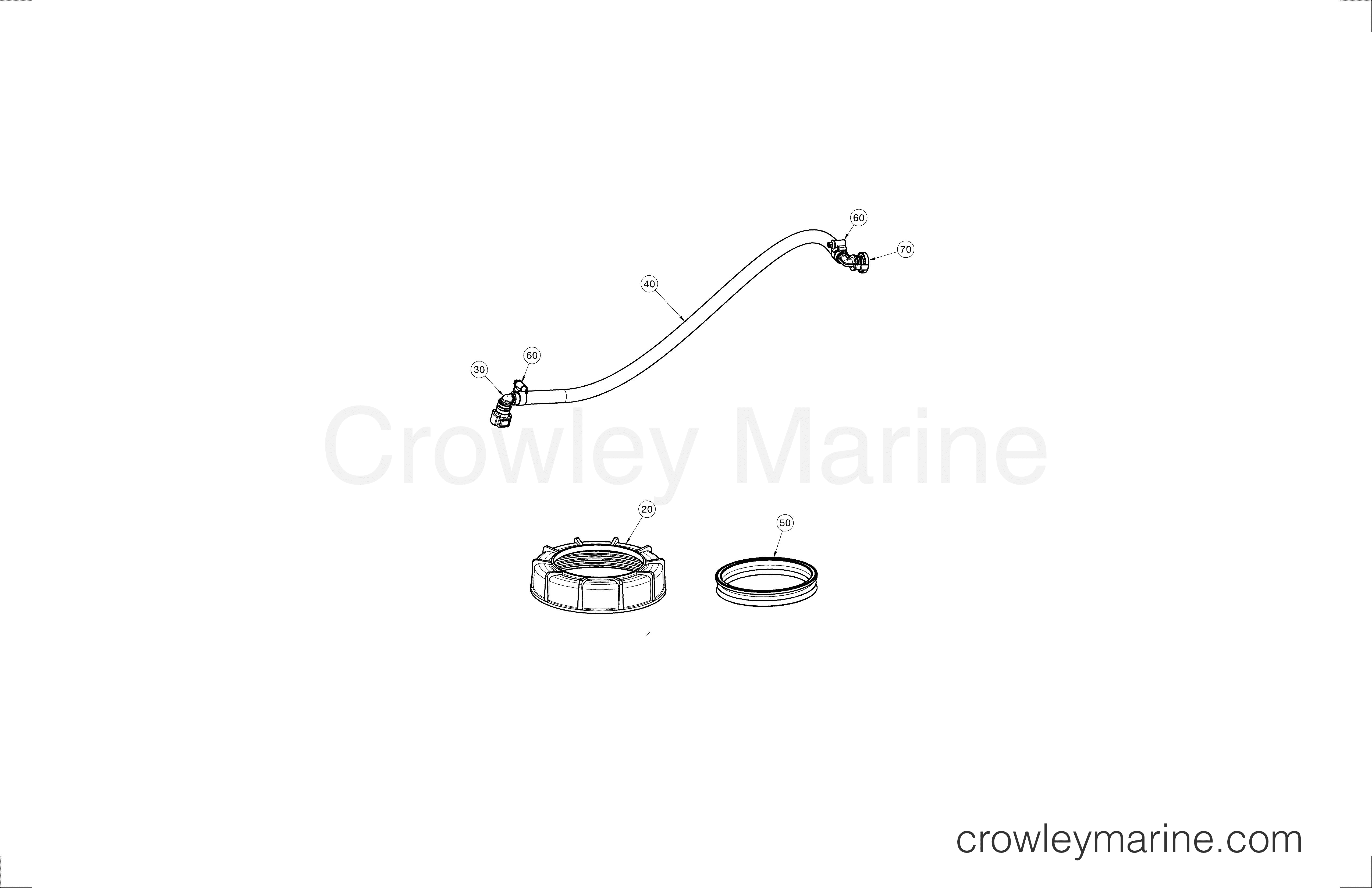 FUEL LINE NUT AB Rotax Powertrains 90 440030ABA Crowley Marine
