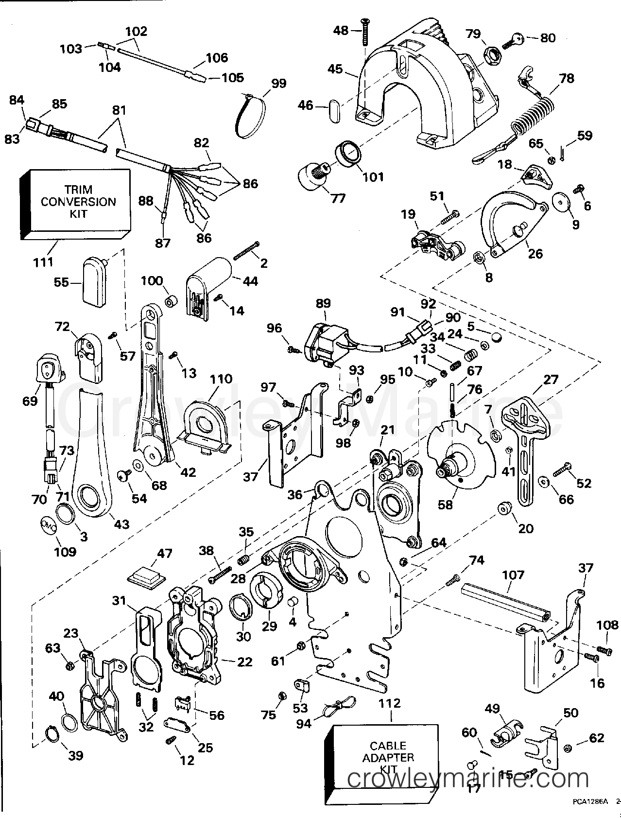 1996 Rigging Accessories - Remote Controls - REMOTE CONTROL - BINNACLE - SINGLE LEVEL - KEY SWITCH