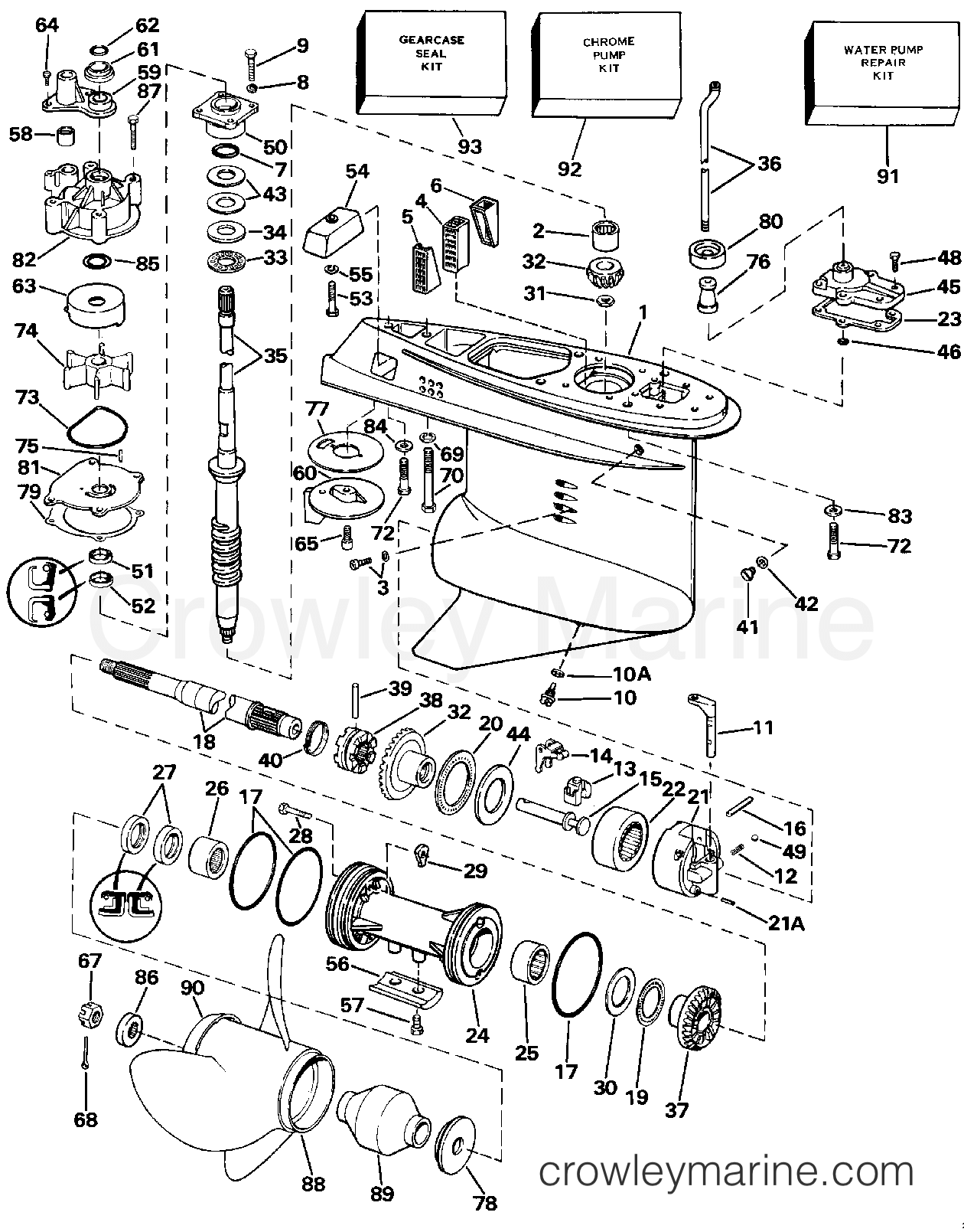 1986 Outboard 275 - CJ275TXCDC - GEARCASE