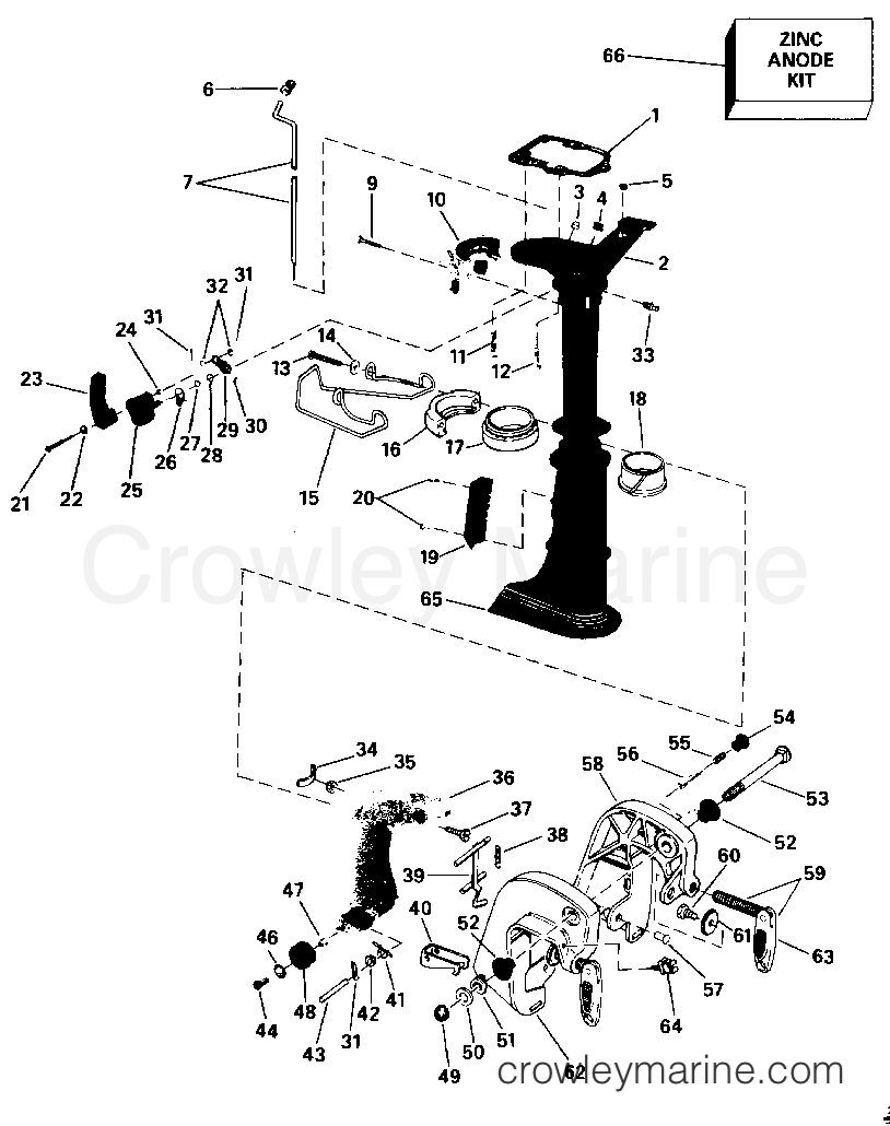 1990 Outboard 4 - J4RLESR - MIDSECTION