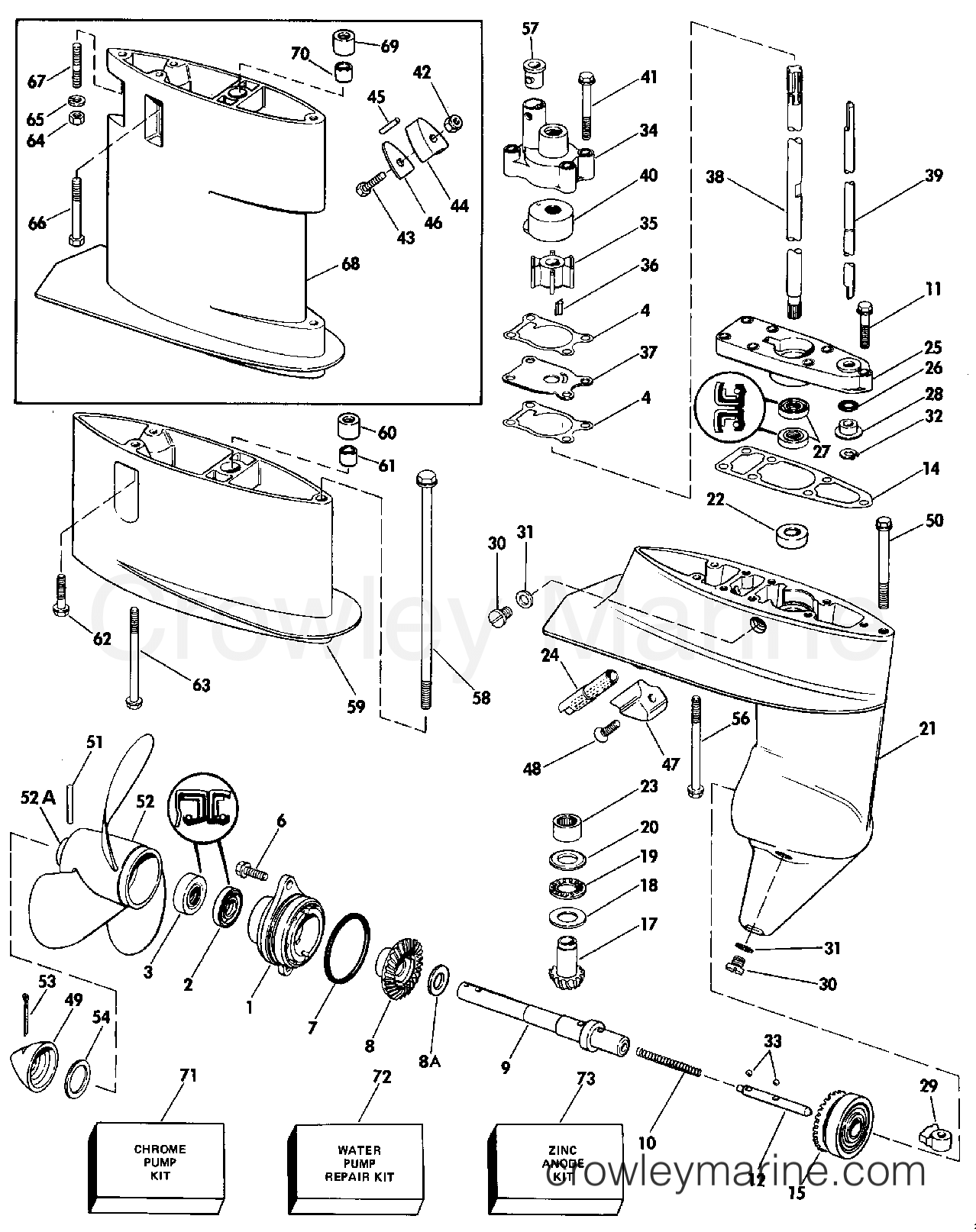 1988 Outboard 6 - J6RLCCS - GEARCASE