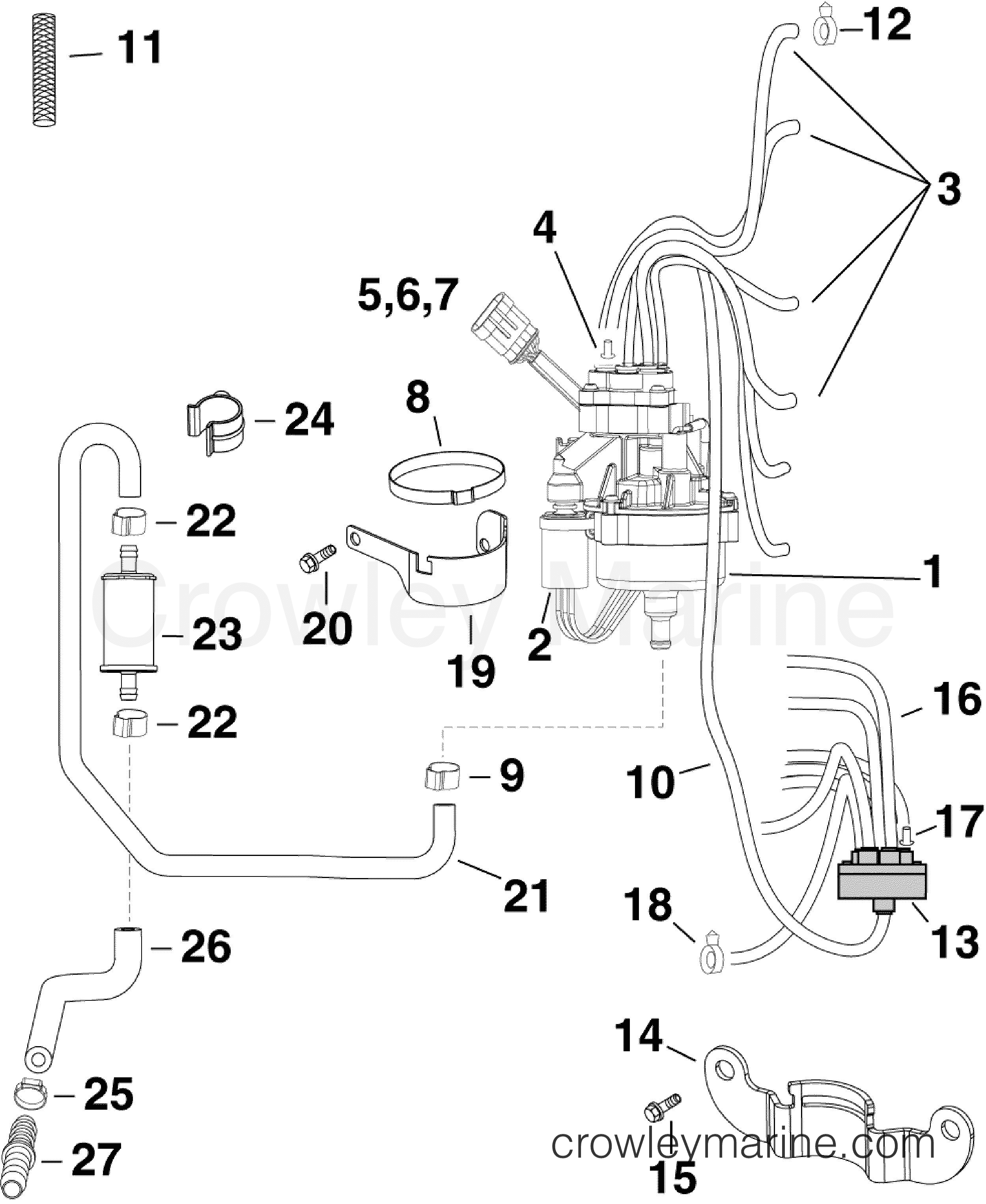 2012 Outboard 200 - 2.6L - E200DPLIND - OIL PUMP