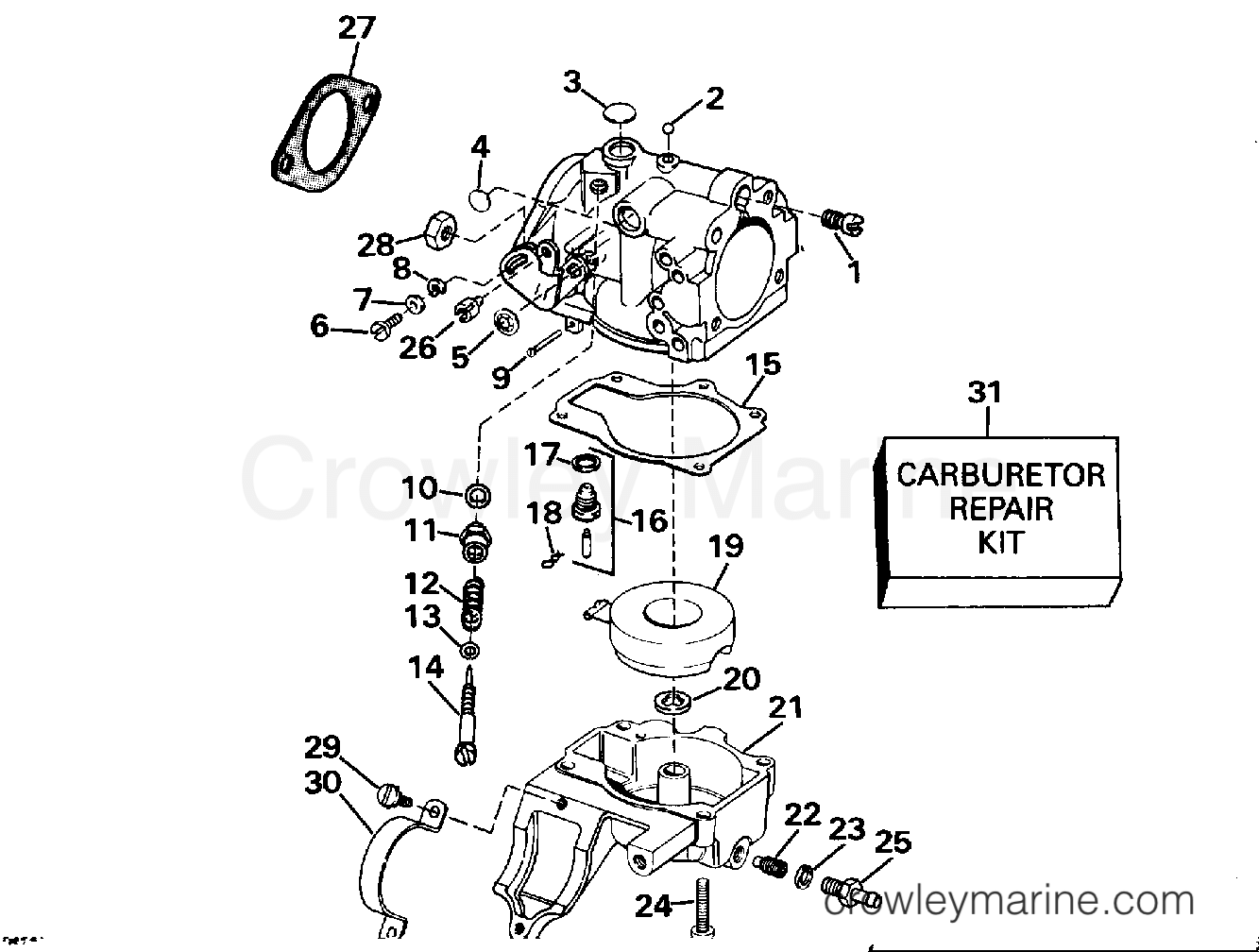 1994 Outboard 30 - E30EERM - CARBURETOR 25EE - 25ELE