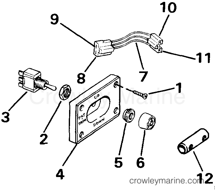 1991 Rigging OMC Stern Drive - All Models - TRIM/TILT SWITCH CONVERSION KIT-DUAL ENGINE