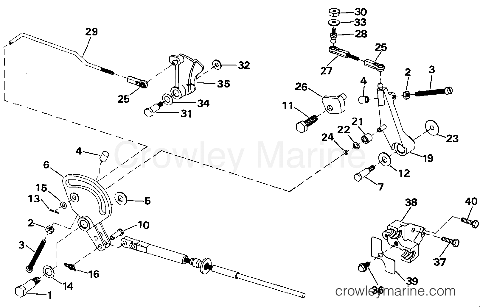 1990 Outboard 48 - J48ESLESA - SHIFT & THROTTLE LINKAGE