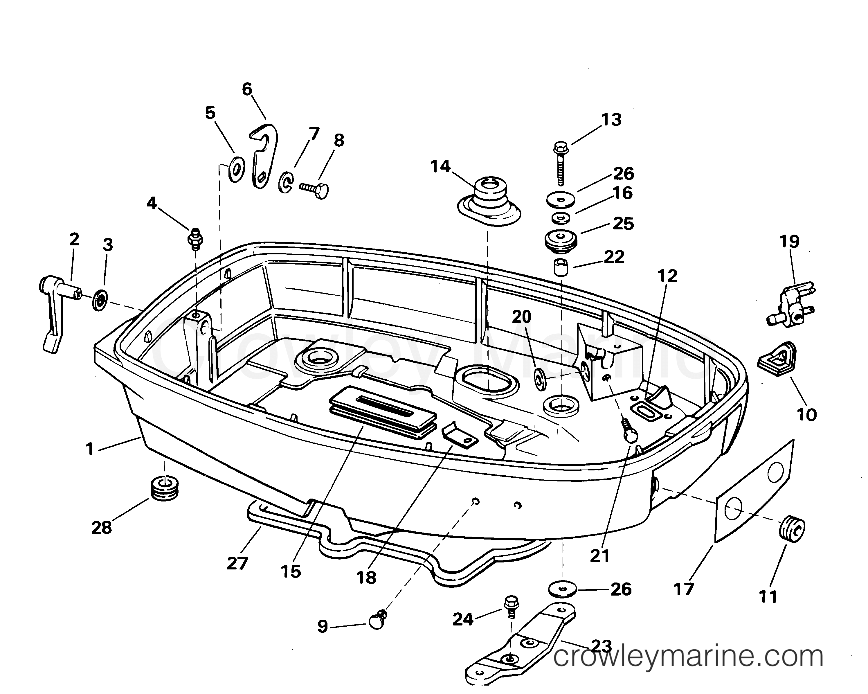 LOWER ENGINE COVER 2001 Outboard 30 J30RVSIA Crowley Marine