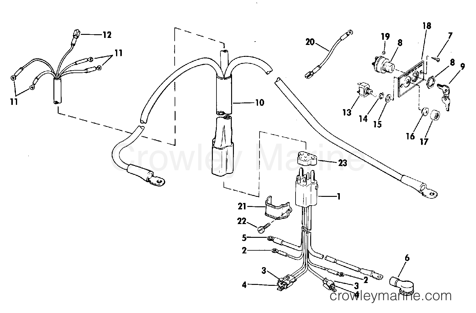 INSTRUMENT & CABLE 1974 Outboard 25 25E74M Crowley Marine