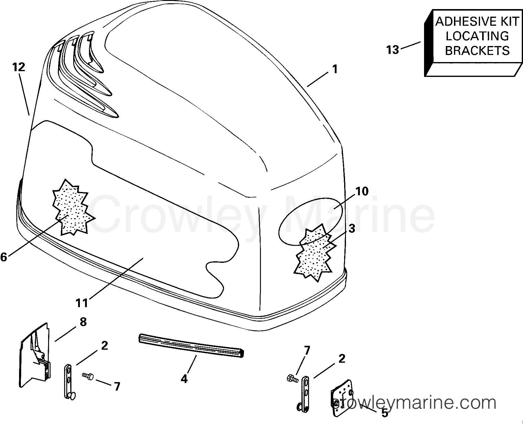2000 Outboard 225 - RE225FLSSH - ENGINE COVER