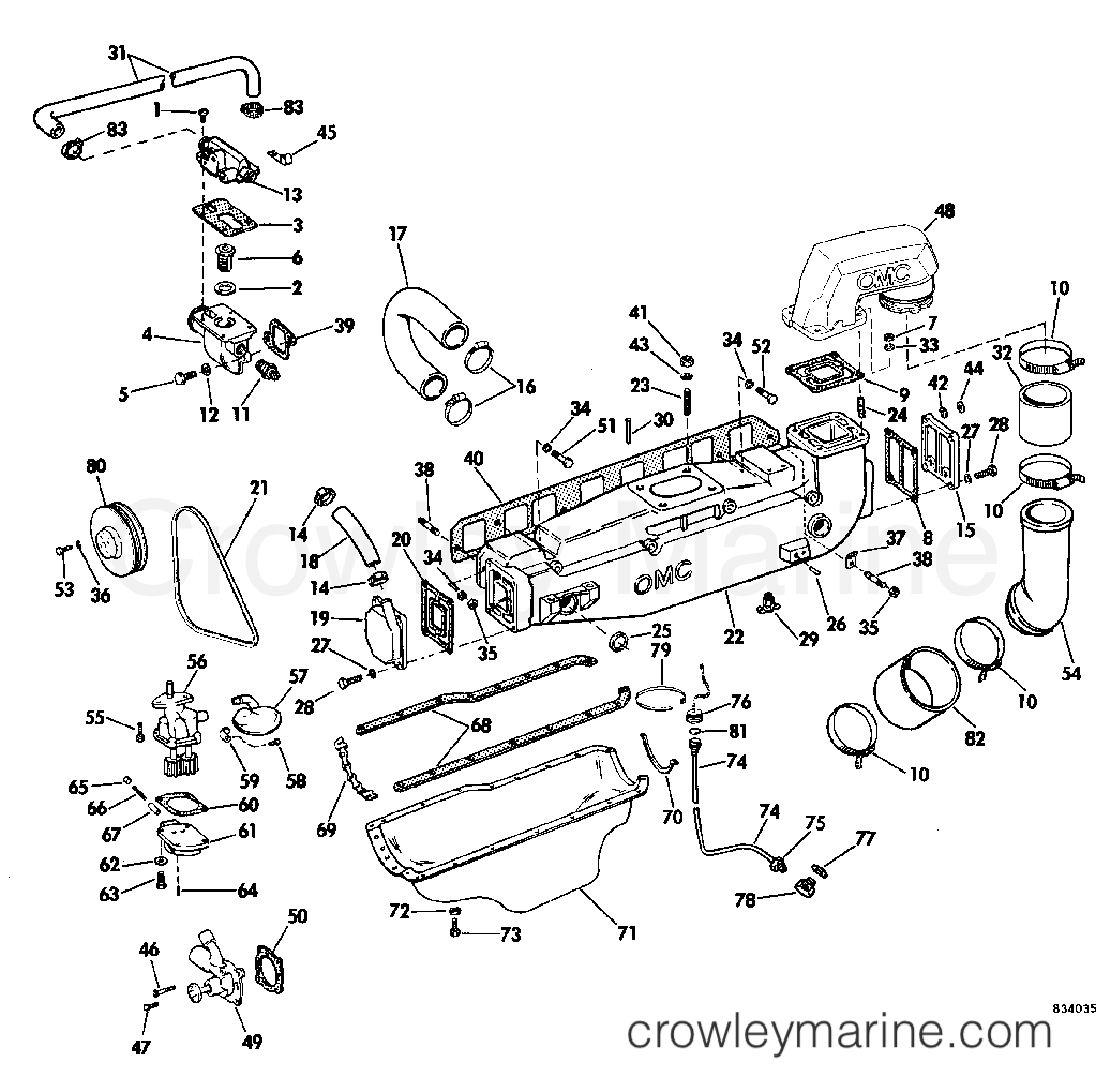 1983 Stern Drive 3 - 302STHRCTR - COOLING & OILING GROUP 3.0 LITRE MODELS