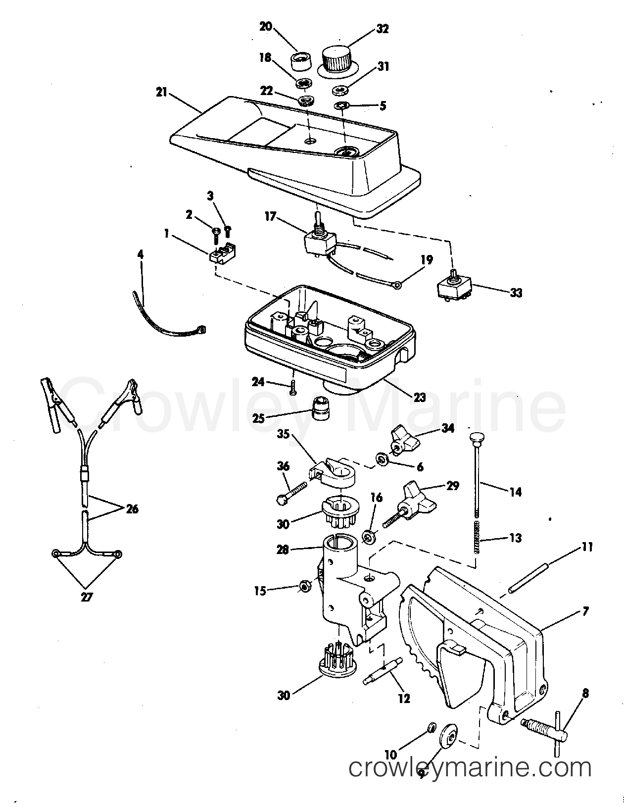 1983 Electric Motors 24 Volt - EBH4V - TRANSOM MOUNT MODEL section