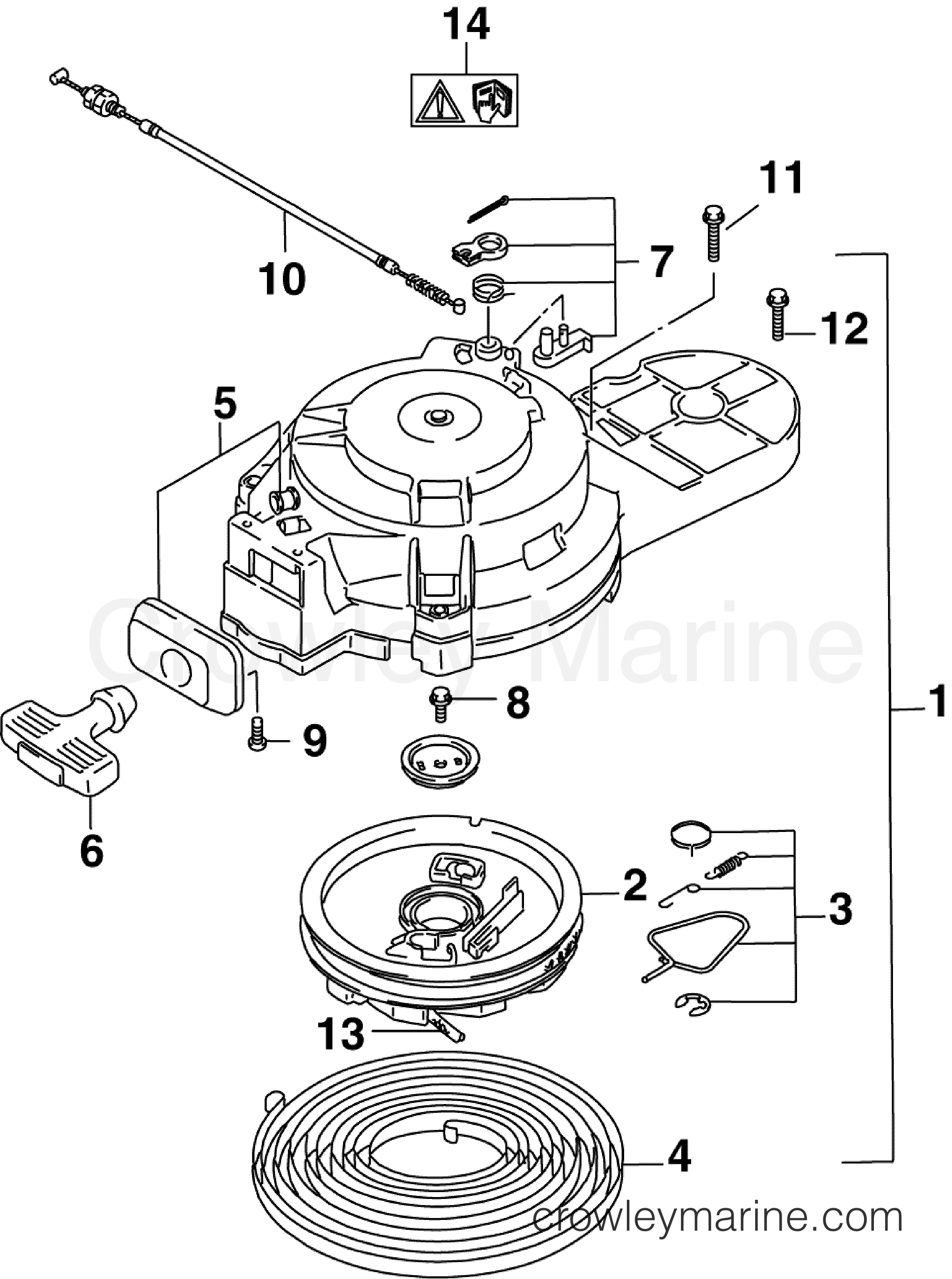2007 Outboard 10 - J10BL4SUM - RECOIL STARTER