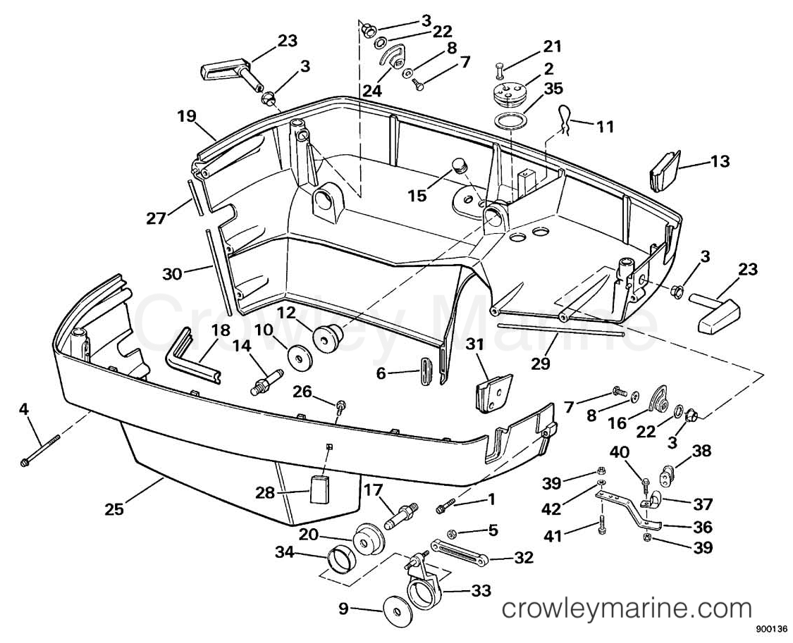 1990 Sea Drive 4.0L - 40BPRDGH - LOWER ENGINE COVER