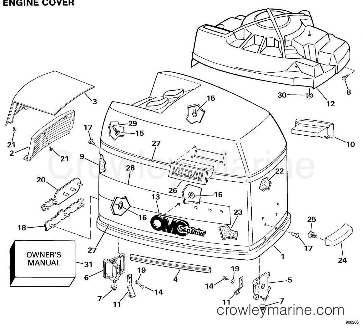 ENGINE COVER - 1990 Sea Drive 3.0L 30APRDGH | Crowley Marine