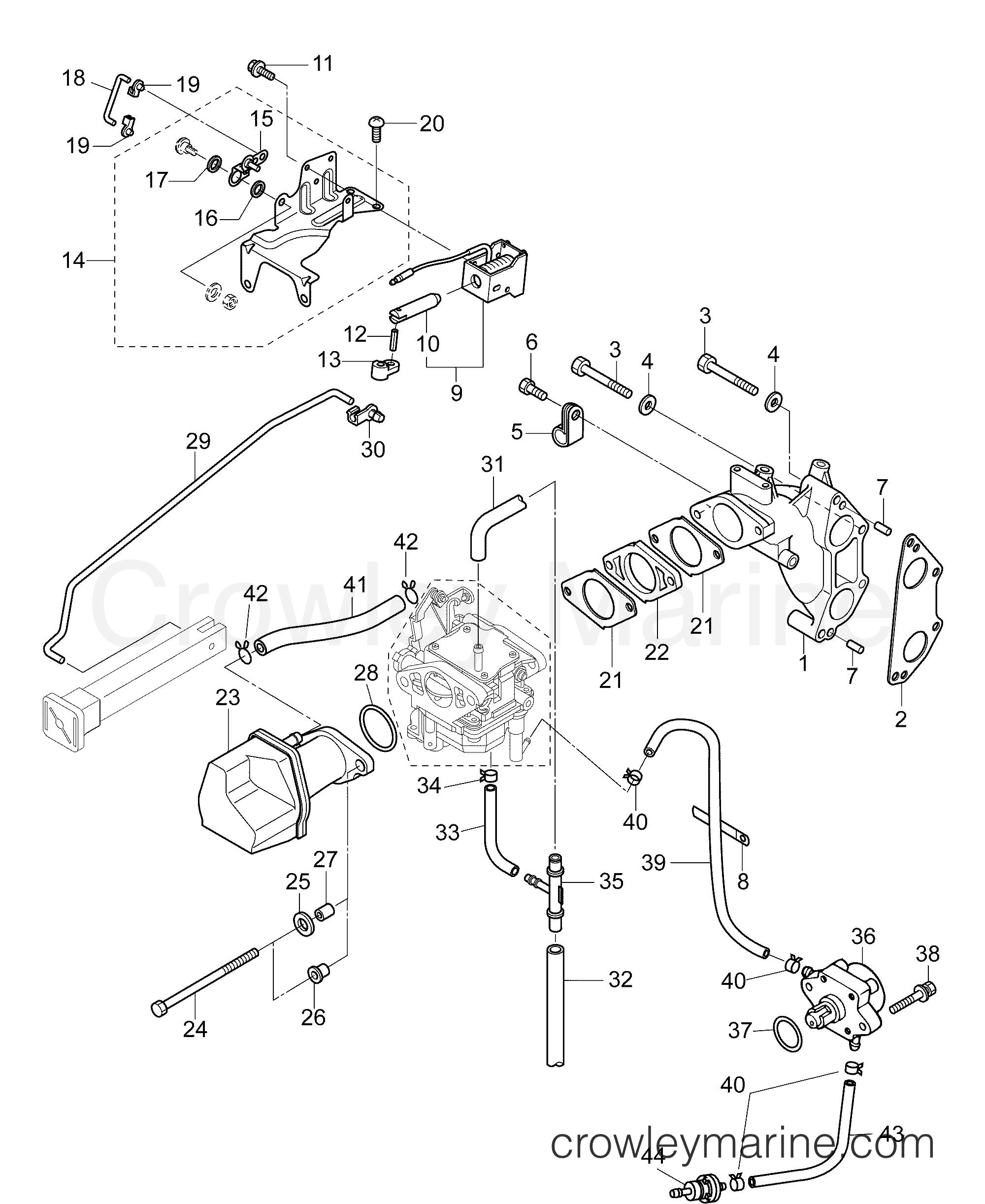 INTAKE MANIFOLD & FUEL PUMP AB Outboard 15 PORTABLE E15RGL4ABA