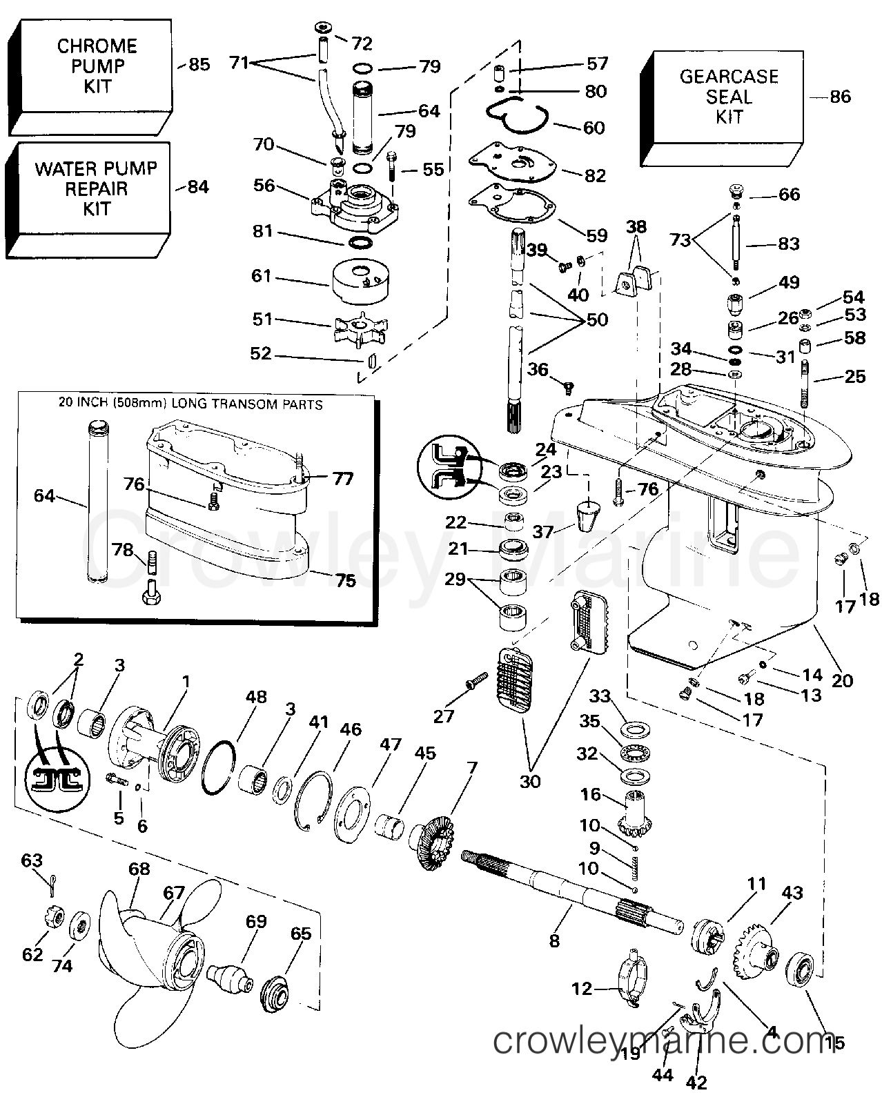 1993 Outboard 20 - E20ELETS - GEARCASE