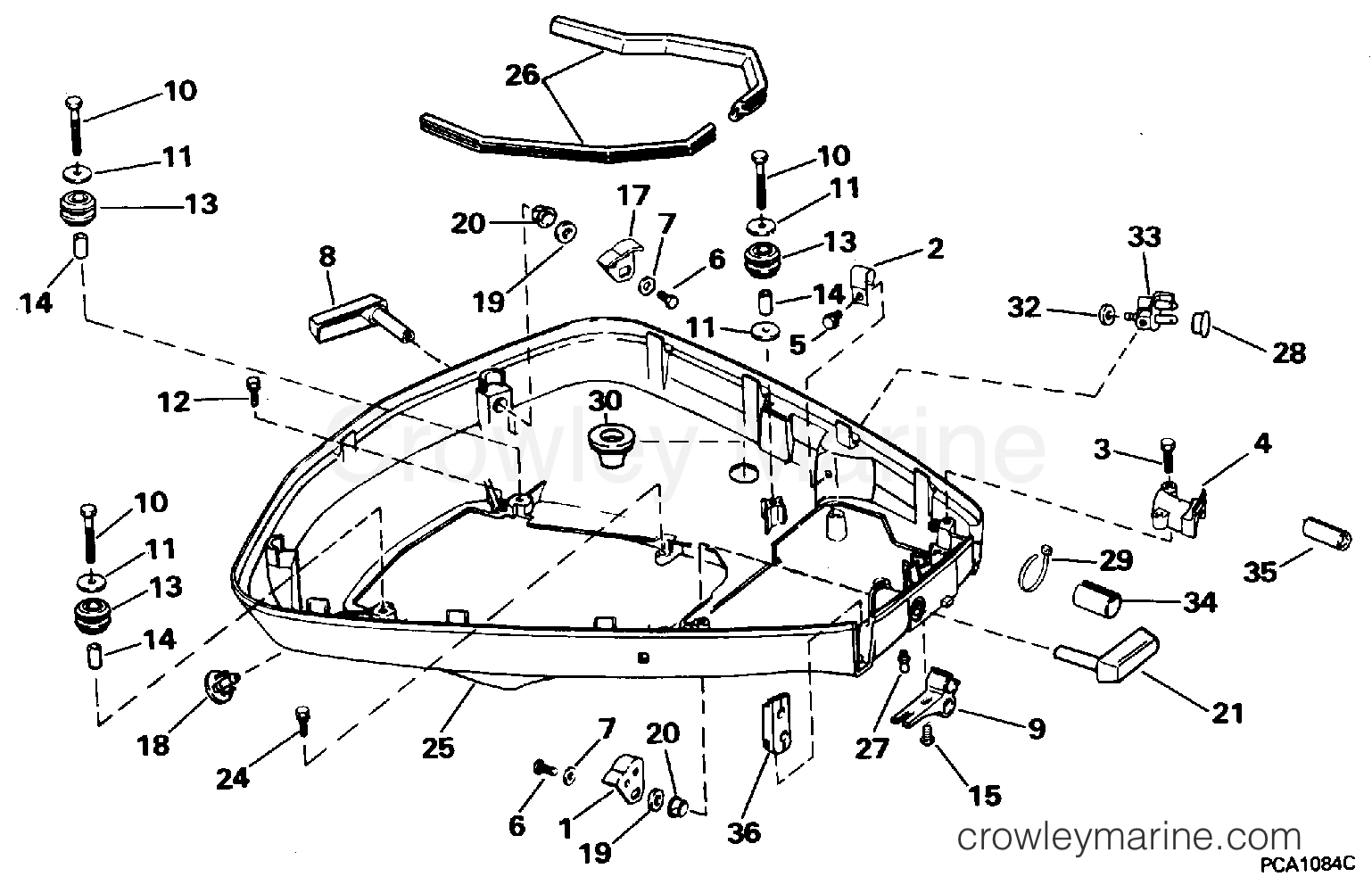 1995 Outboard 112 - J112TSXEOC - LOWER ENGINE COVER