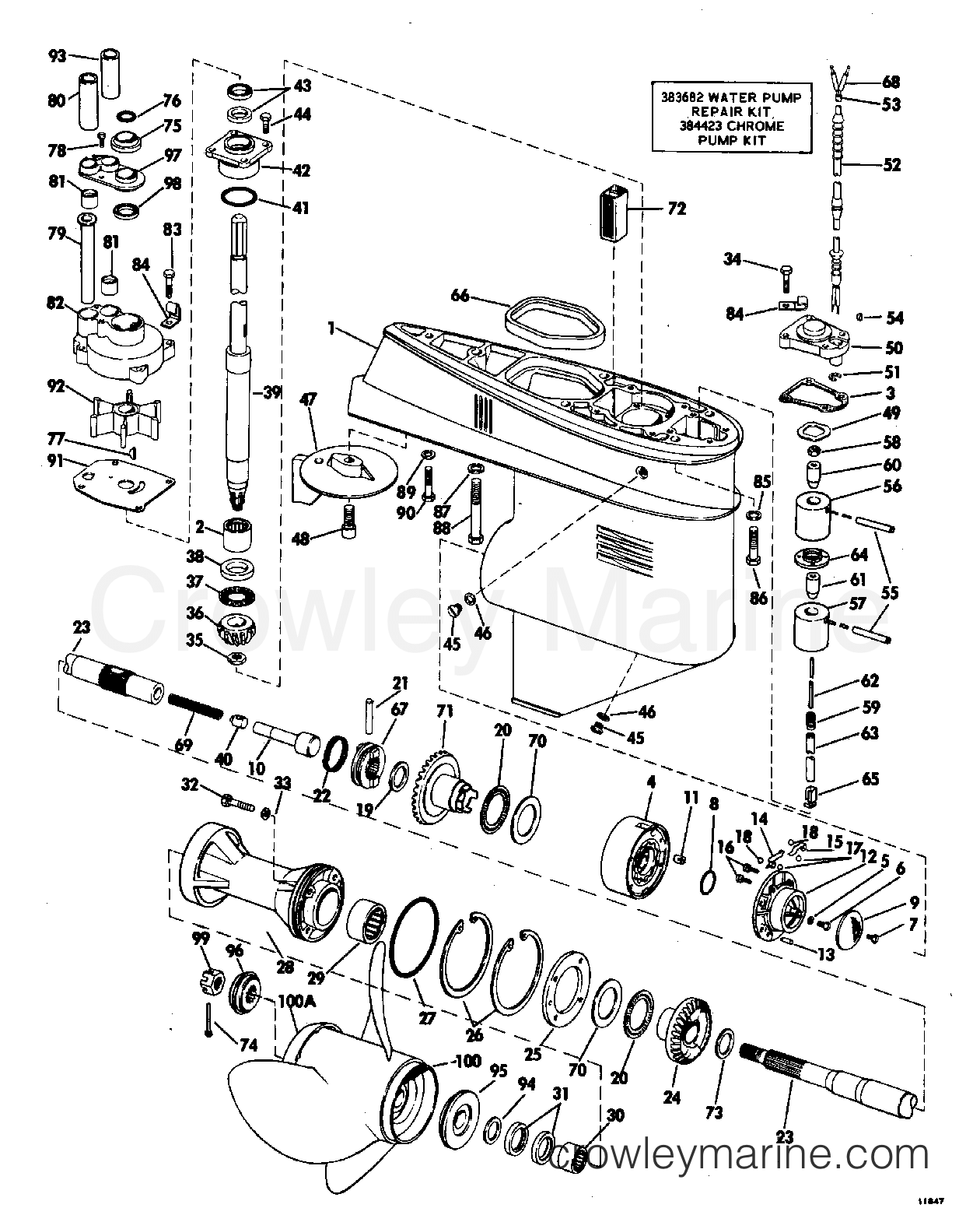 1971 Outboard 60 - 60ES71E - GEARCASE