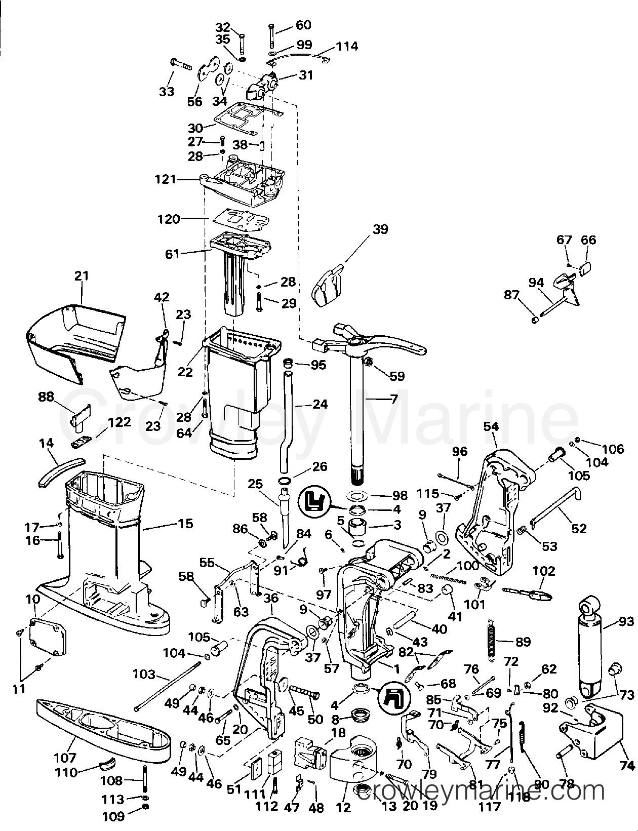 1996 Outboard 65 - SJ65RSLM - MIDSECTION