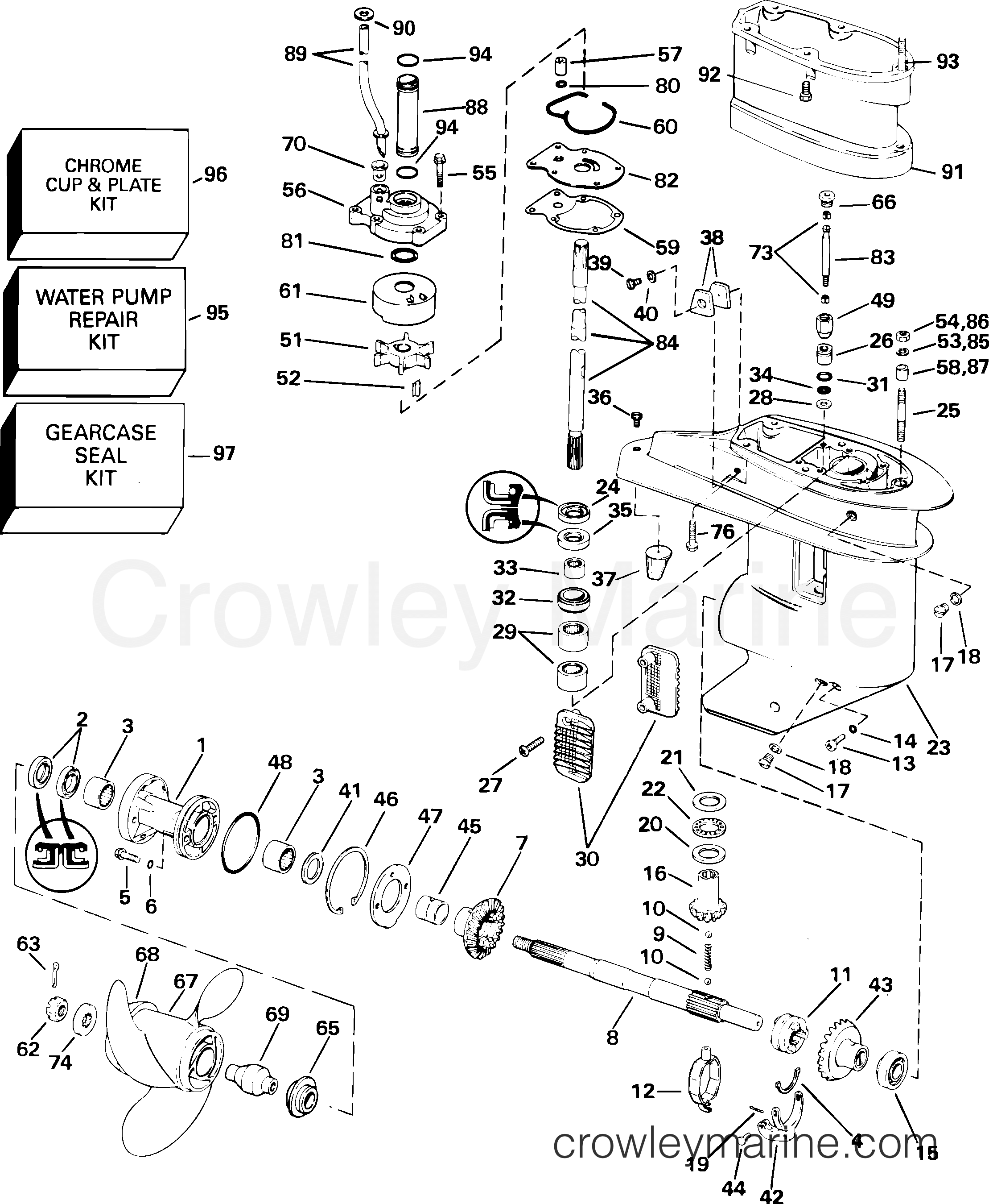 2003 Outboard 25 - J25ELSTA - GEARCASE
