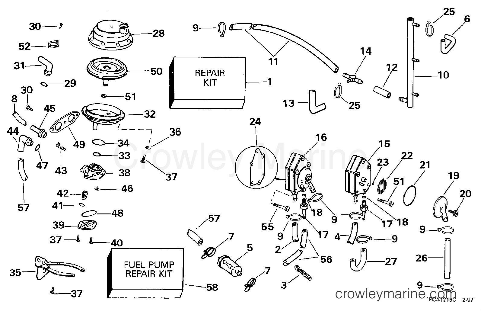 1997 Outboard 35 - J35QLEUR - FUEL SYSTEM