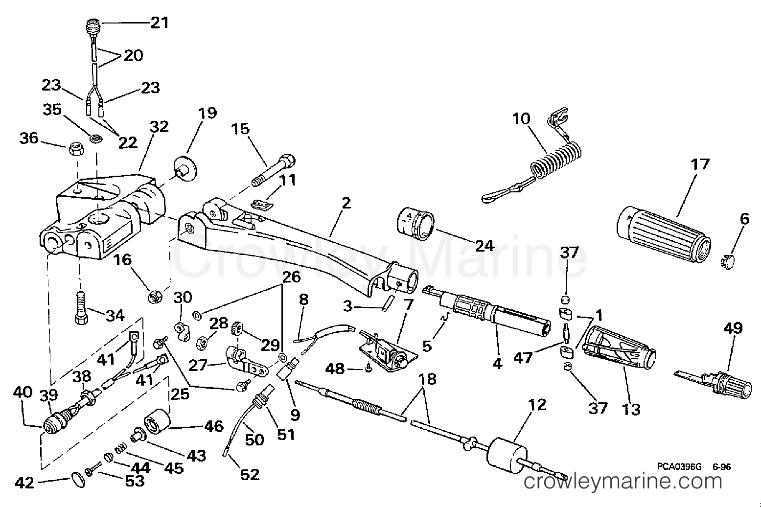 1997 Outboard 50 - E50TTLEUR - STEERING HANDLE