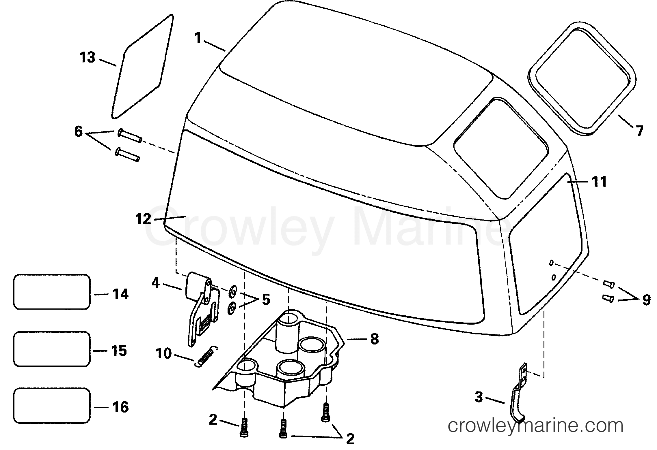 2001 Outboard 8 - J8RLVSIE - ENGINE COVER