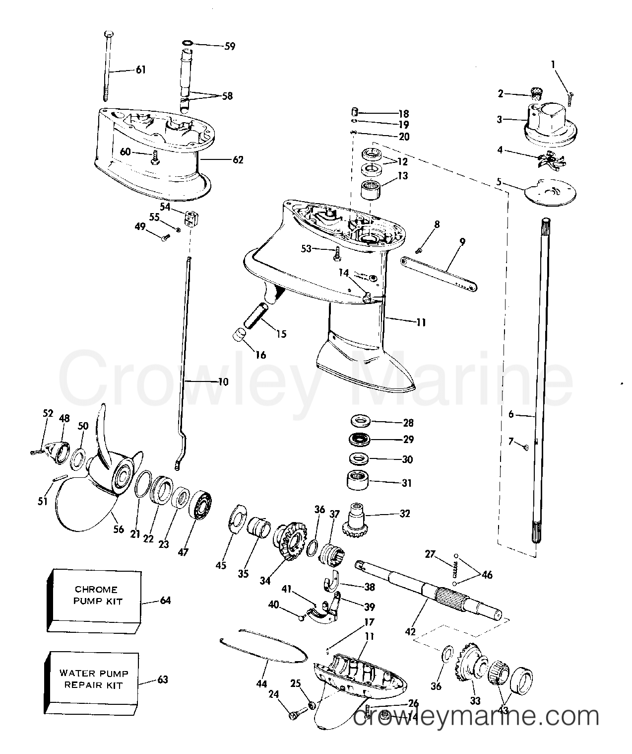 1975 Outboard 40 - 40E75C - GEARCASE