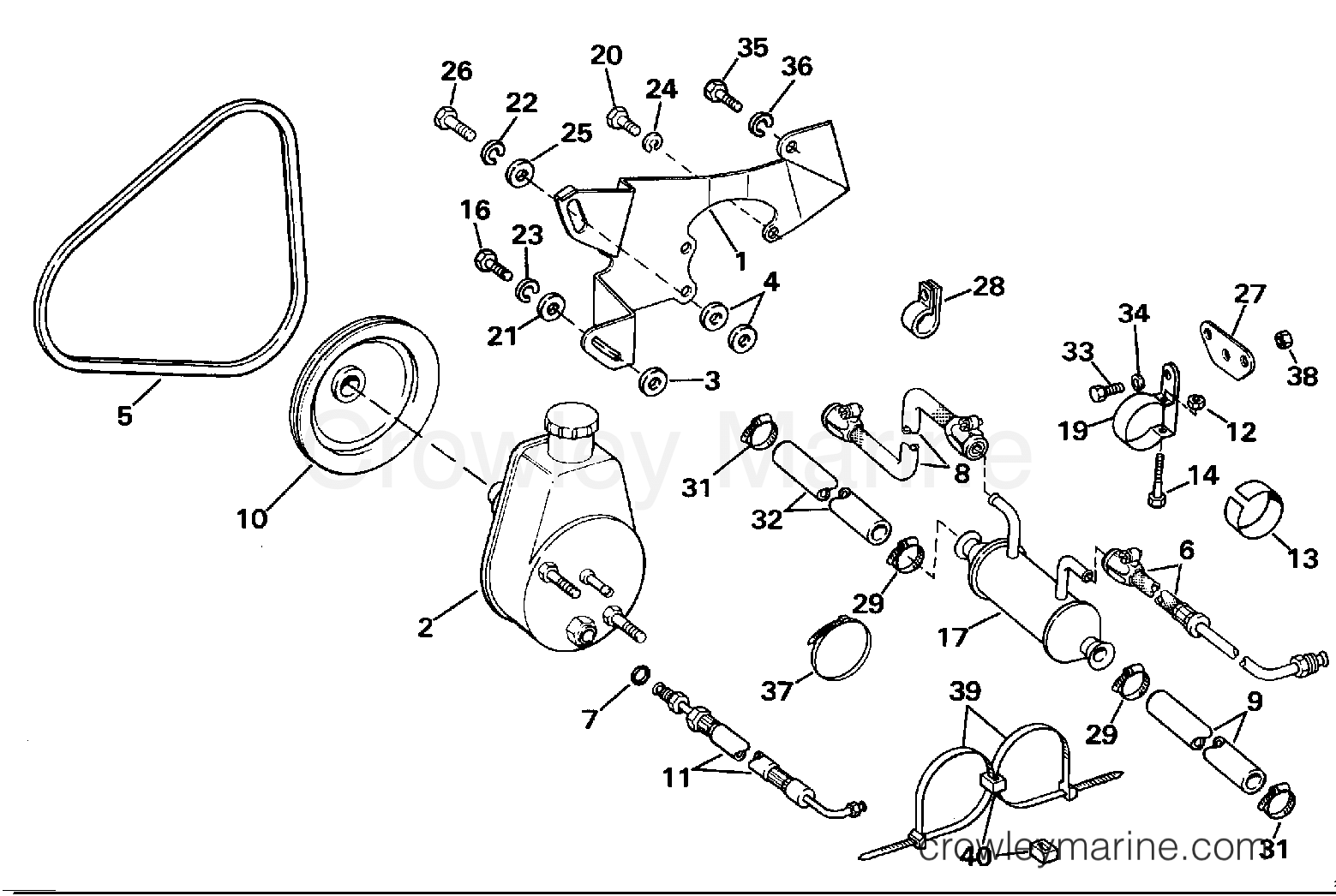 POWER STEERING PUMP 1989 Stern Drive 7.5 460APRMED Crowley Marine