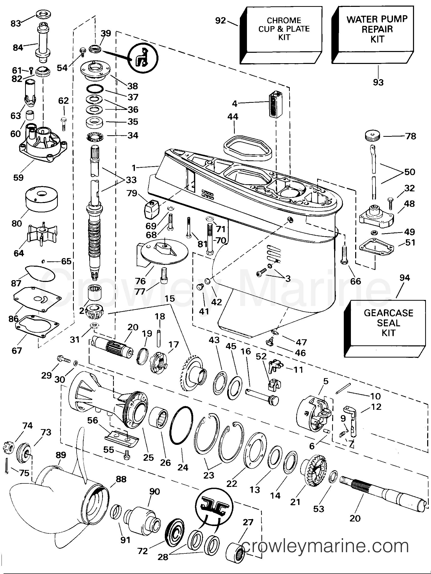 2000 Outboard 65 - E65WRYSSC - GEARCASE