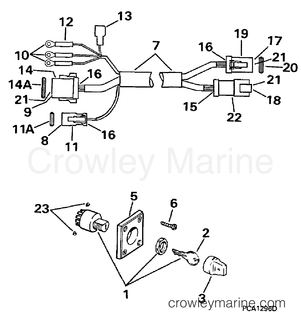 1997 Outboard 50 - J50TTLEUR - IGNITION SWITCH & CABLE