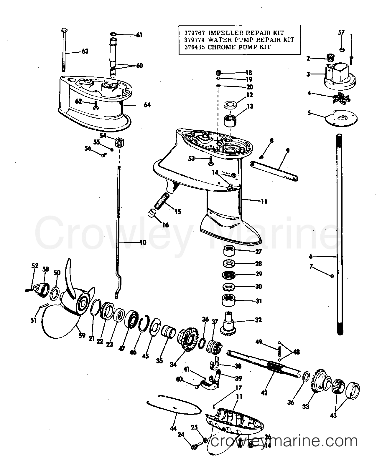 1971 Outboard 40 - 40102B - GEARCASE