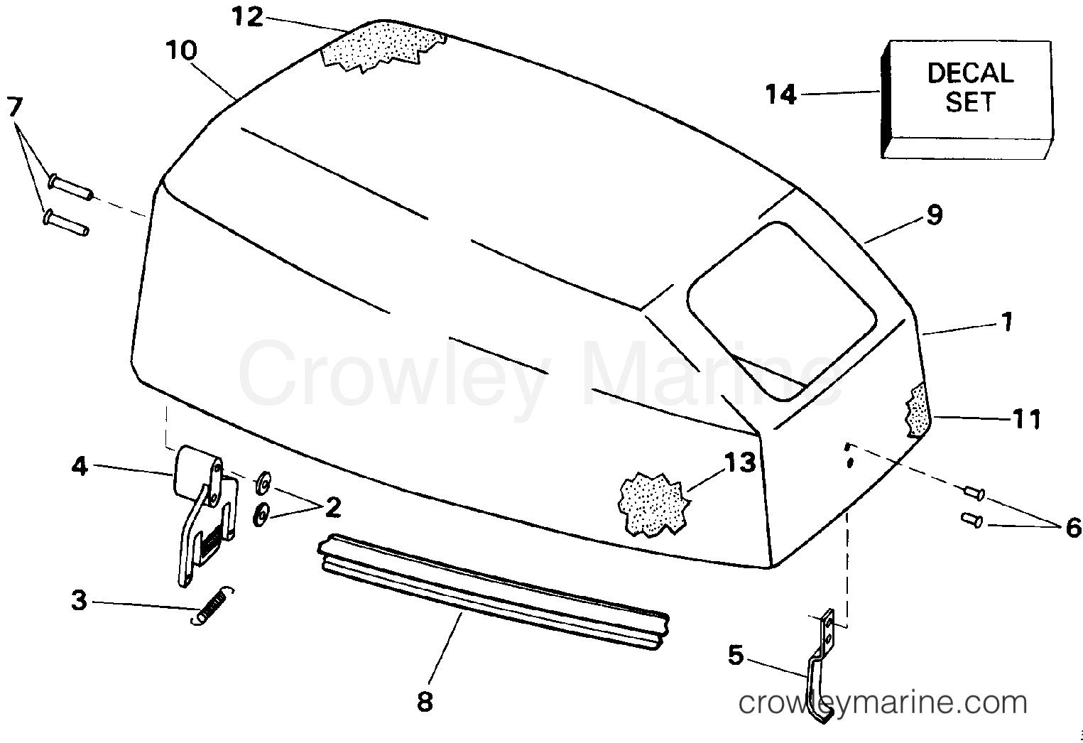 1993 Outboard 9.9 - J10ELETM - ENGINE COVER - JOHNSON