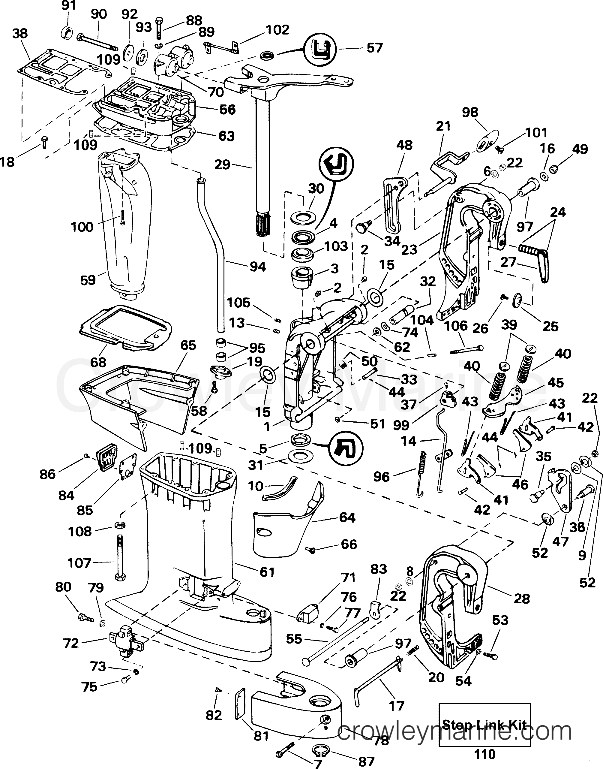 2004 Outboard 55 - J55MLSRC - MIDSECTION