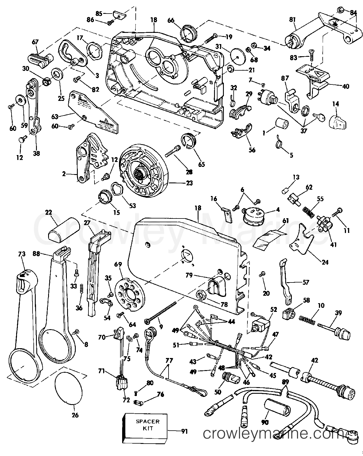 1987 Outboard 50 - J50BECUD - REMOTE CONTROL