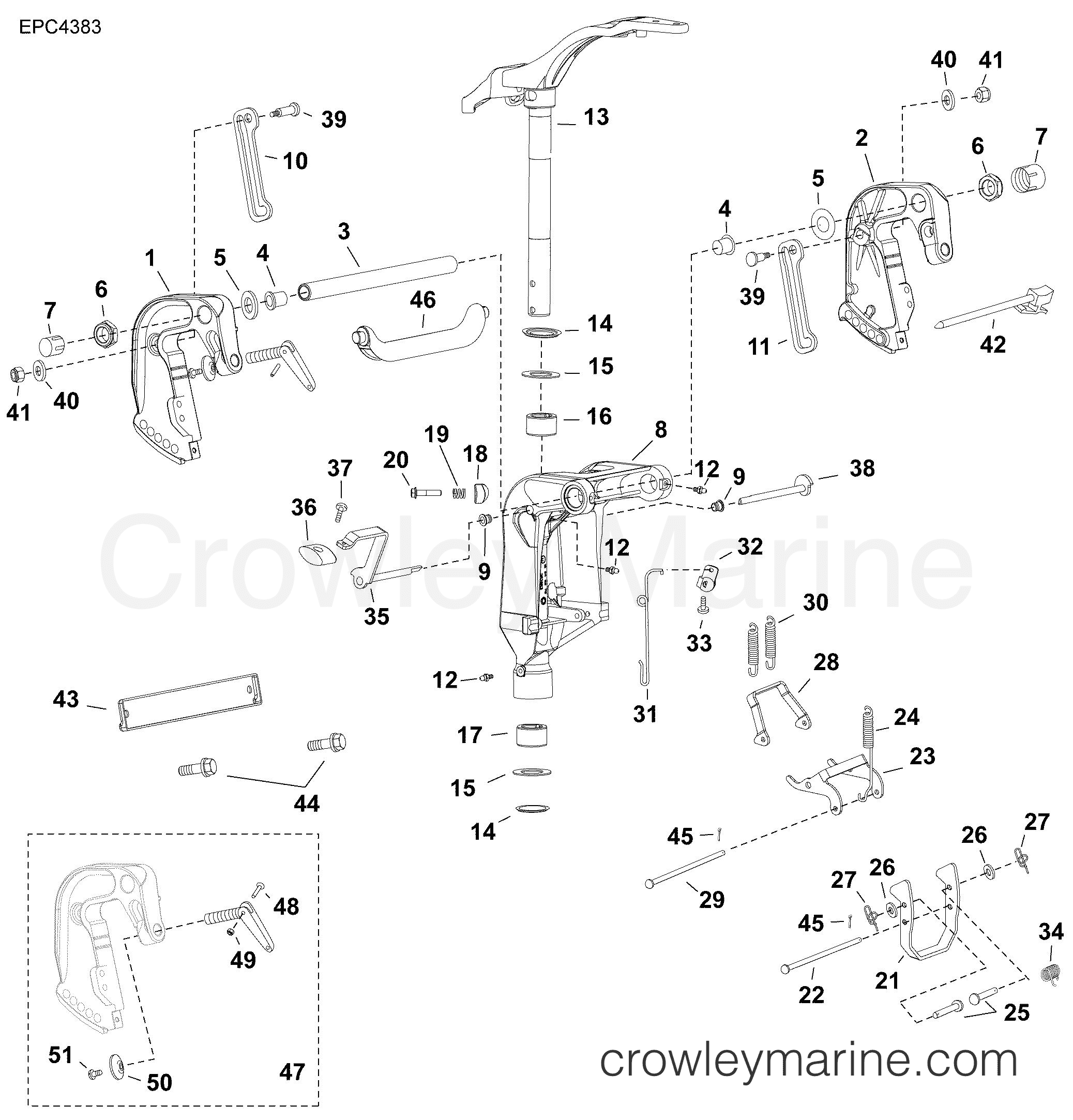 AA Outboard 30 - MFE - E30MRLAAB - SWIVEL BRACKET