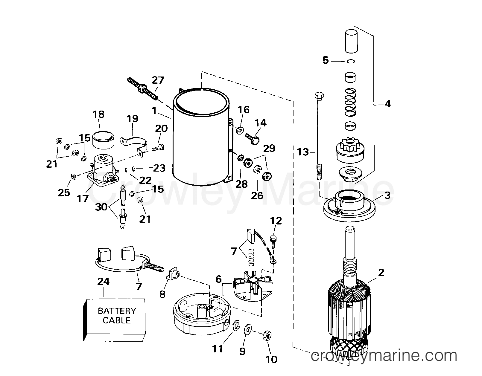 2000 Outboard 130 - J130PLSSS - STARTER MOTOR