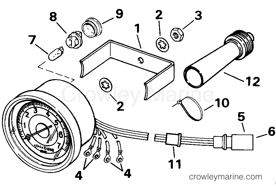 1992 Rigging Accessories - Instruments - TACHOMETER KIT - FLUSH MOUNT - PLUG-IN