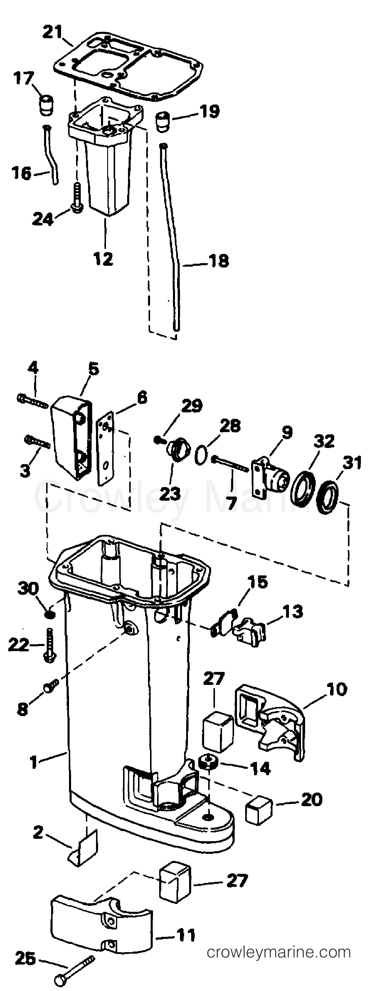 1994 Evinrude Outboards 9.9 - E10ELERB EXHAUST HOUSING section