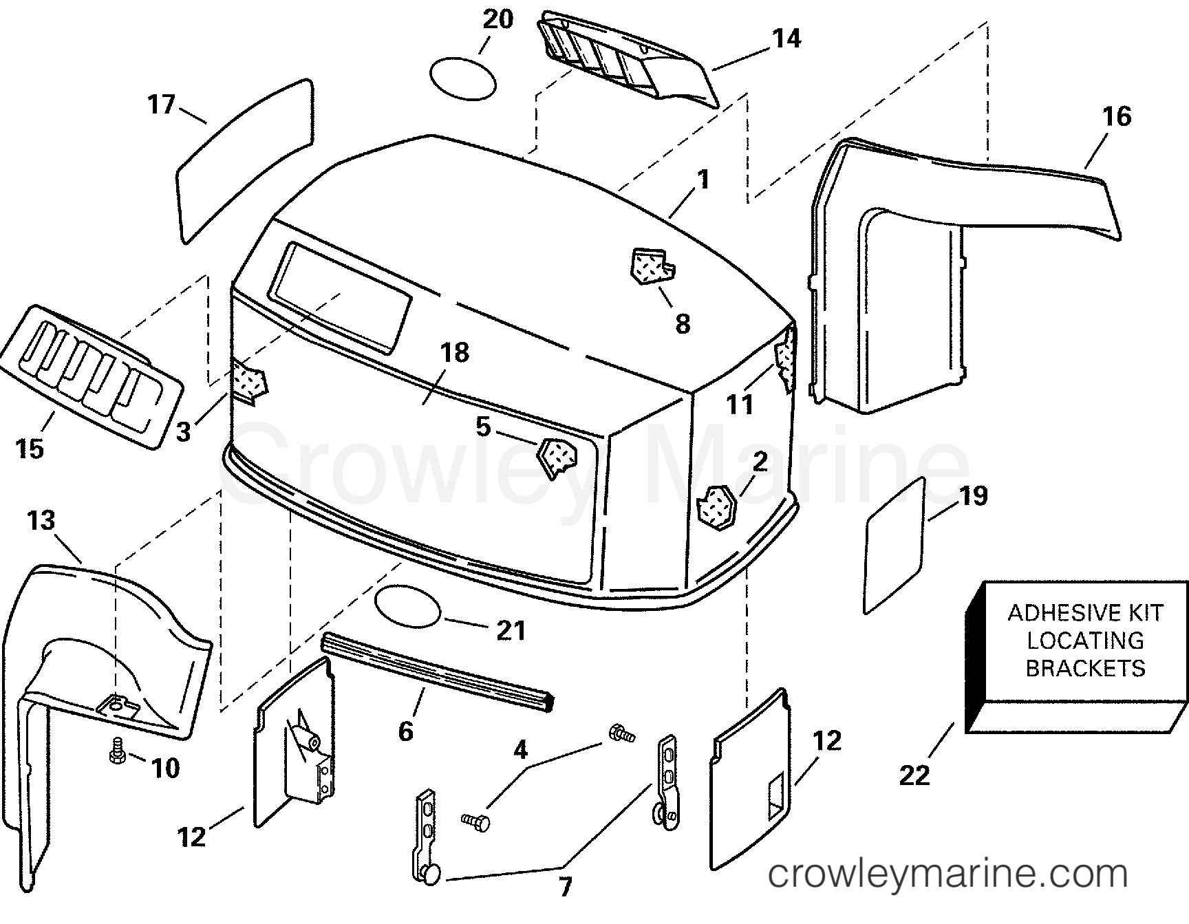 2000 Outboard 90 - BJ90PLSSE - ENGINE COVER