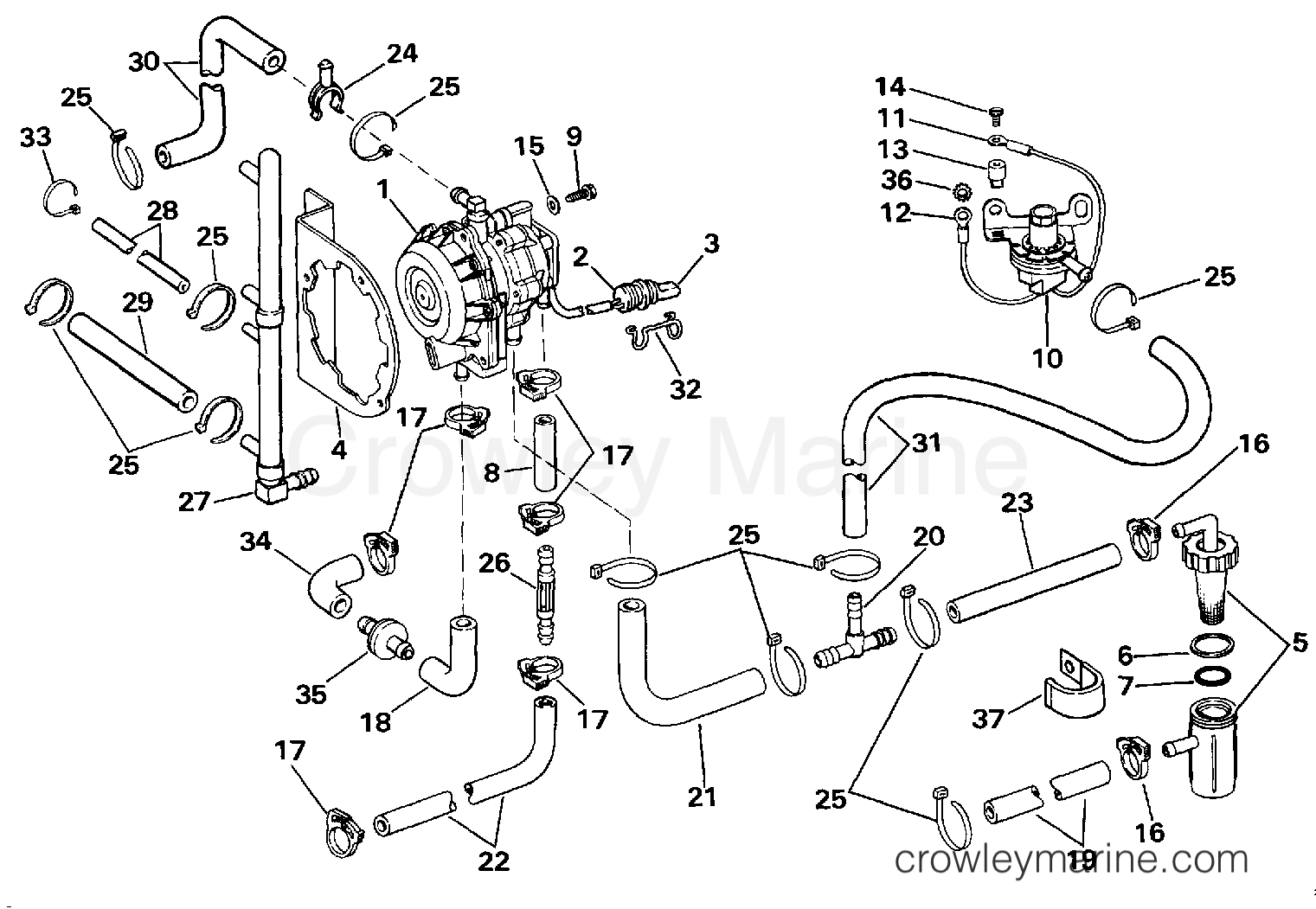 1987 Outboard 150 - J150TXCUR - VRO PUMP