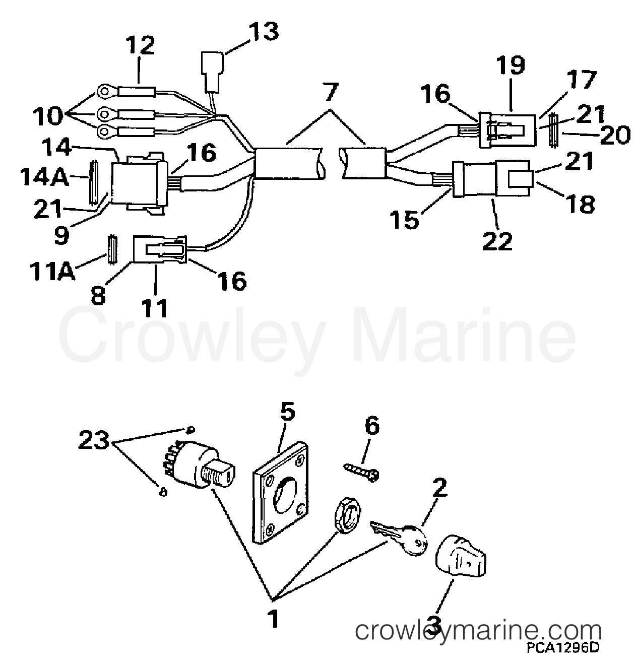 1997 Outboard 40 - J40TEEUC - IGNITION SWITCH & CABLE - 40TE, 40TTL